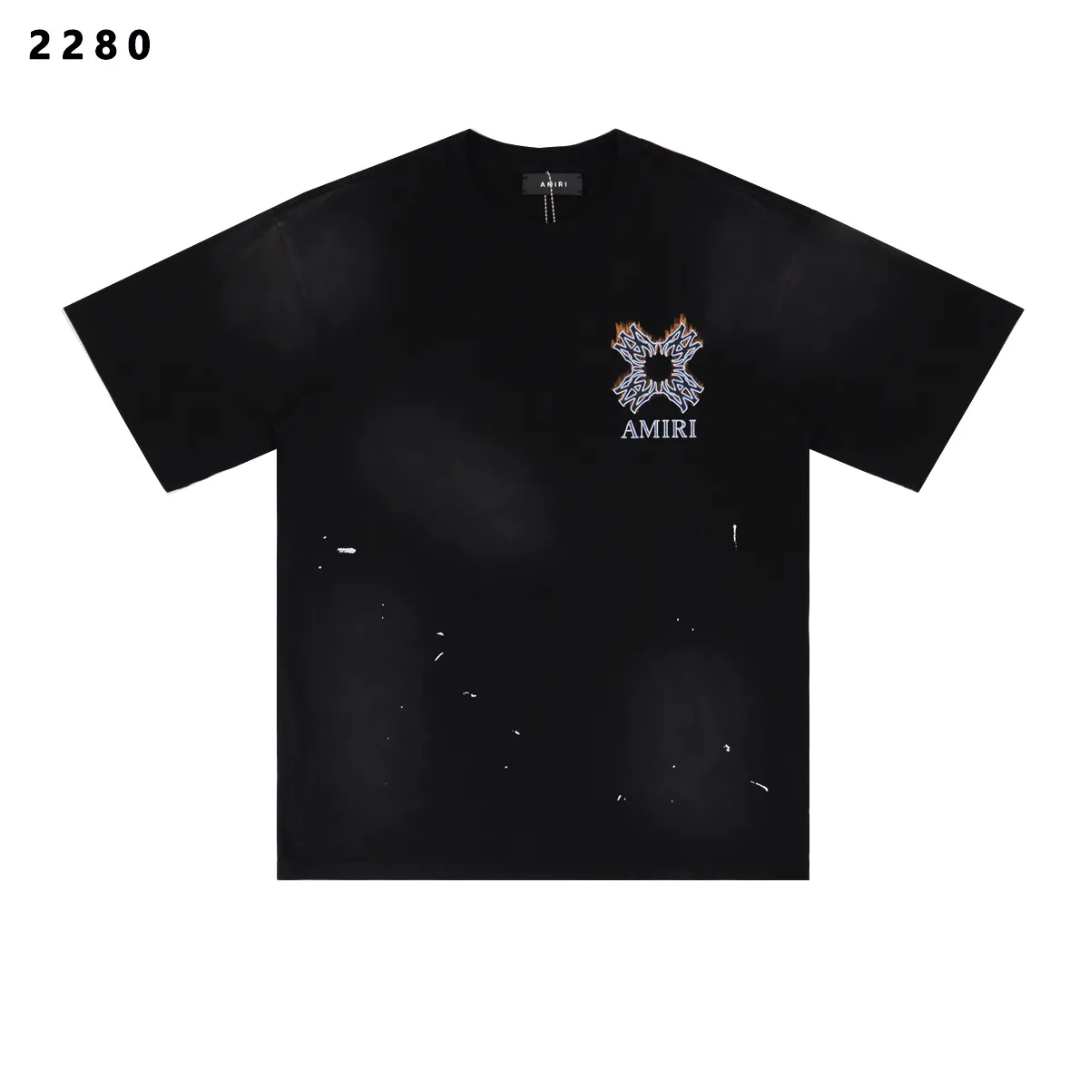Quad Flames Distressed Oversized T-Shirt D8812207 — view 3