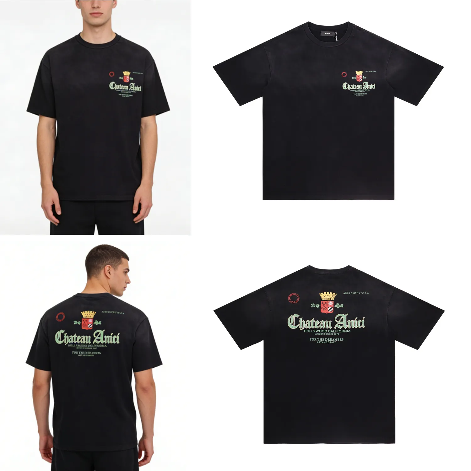 Chateau Amici Crest Logo Washed T-Shirt D8512153