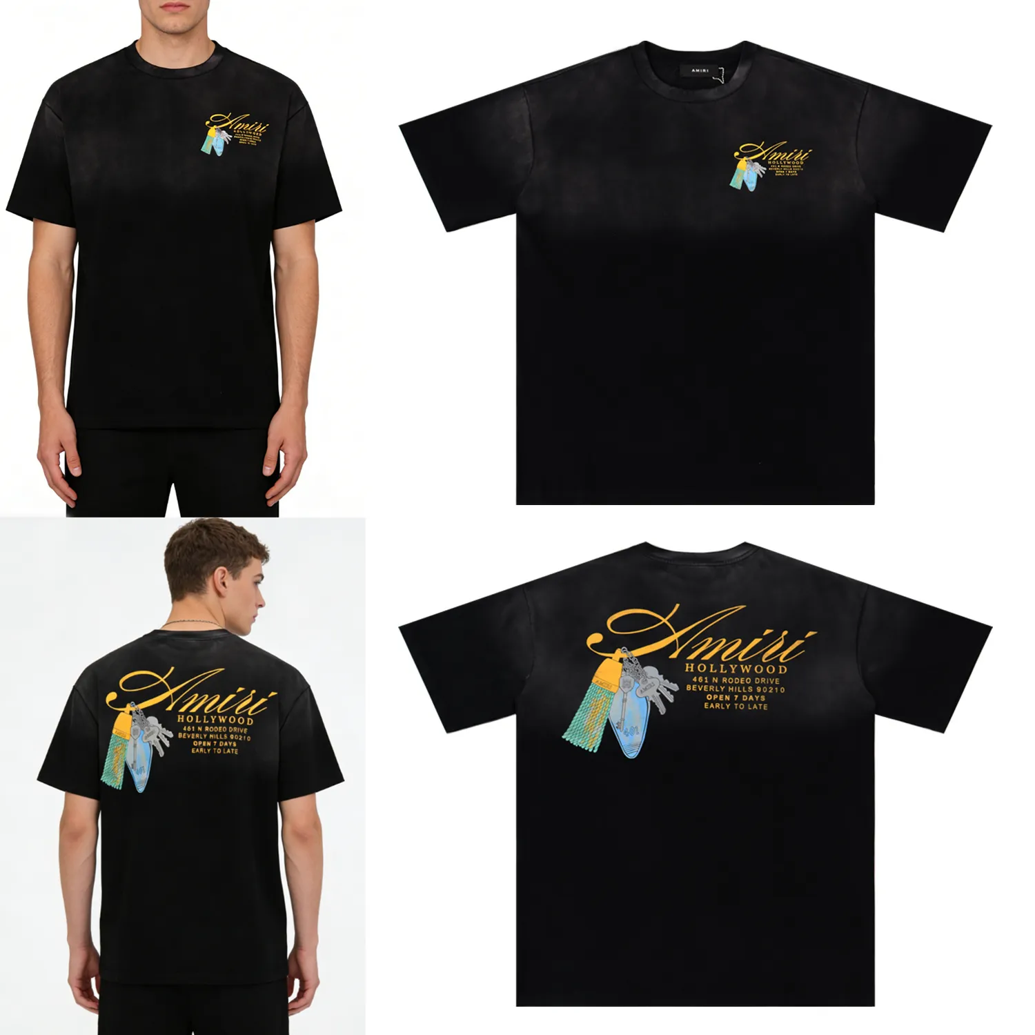Hollywood Key Graphic Washed Cotton T-Shirt D8512158