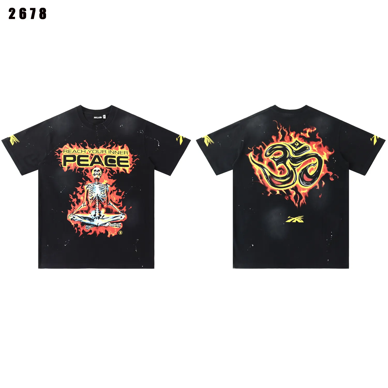 Hellstar Records Graphic Print Washed T-Shirt D9512174 — view 2