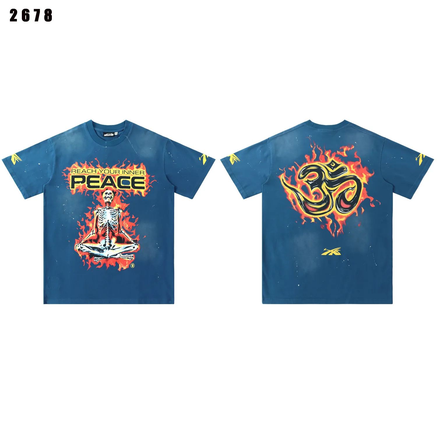 Hellstar Records Graphic Print Washed T-Shirt D9512174 — view 3