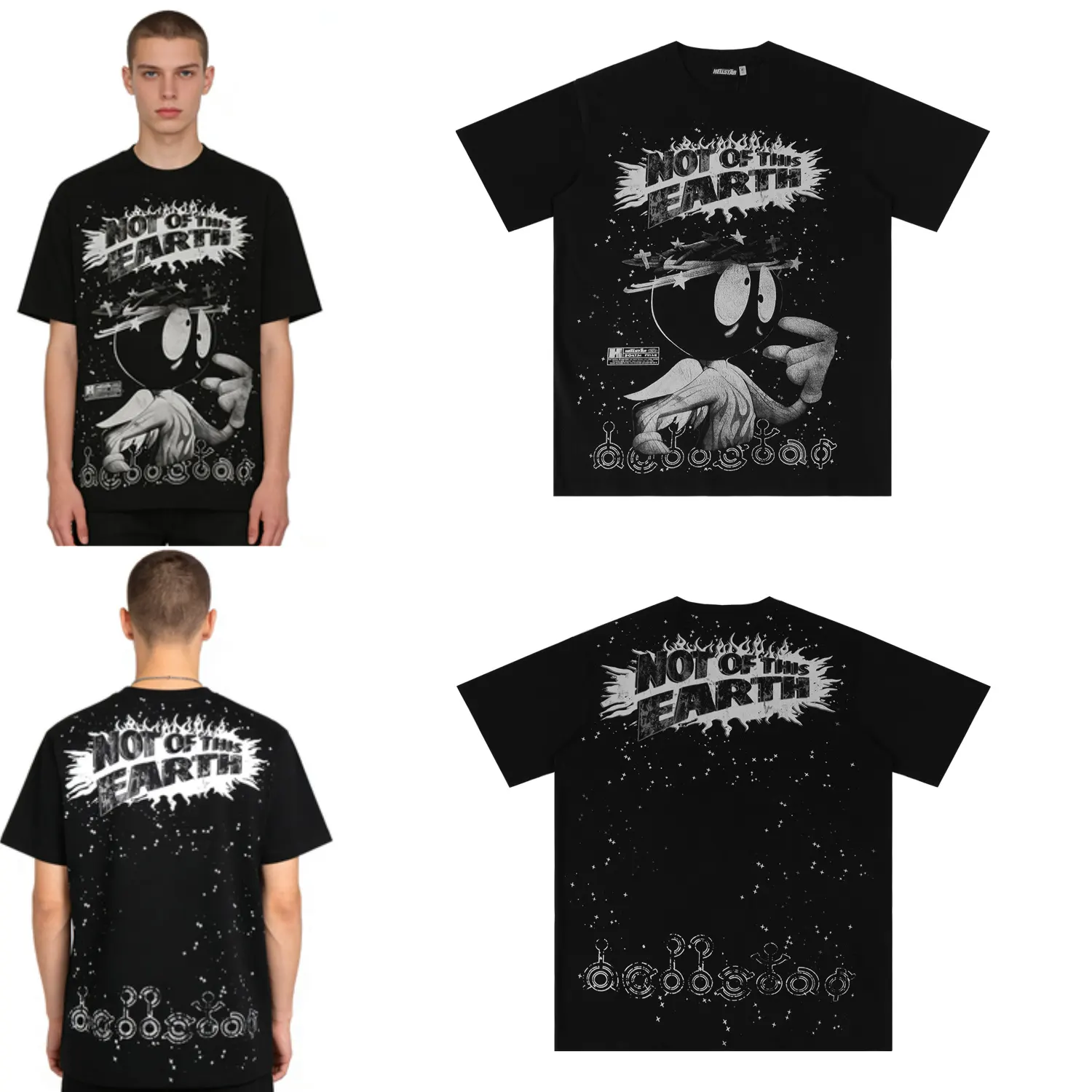 Hellstar Records Graphic Print Cotton T-Shirt D8012162