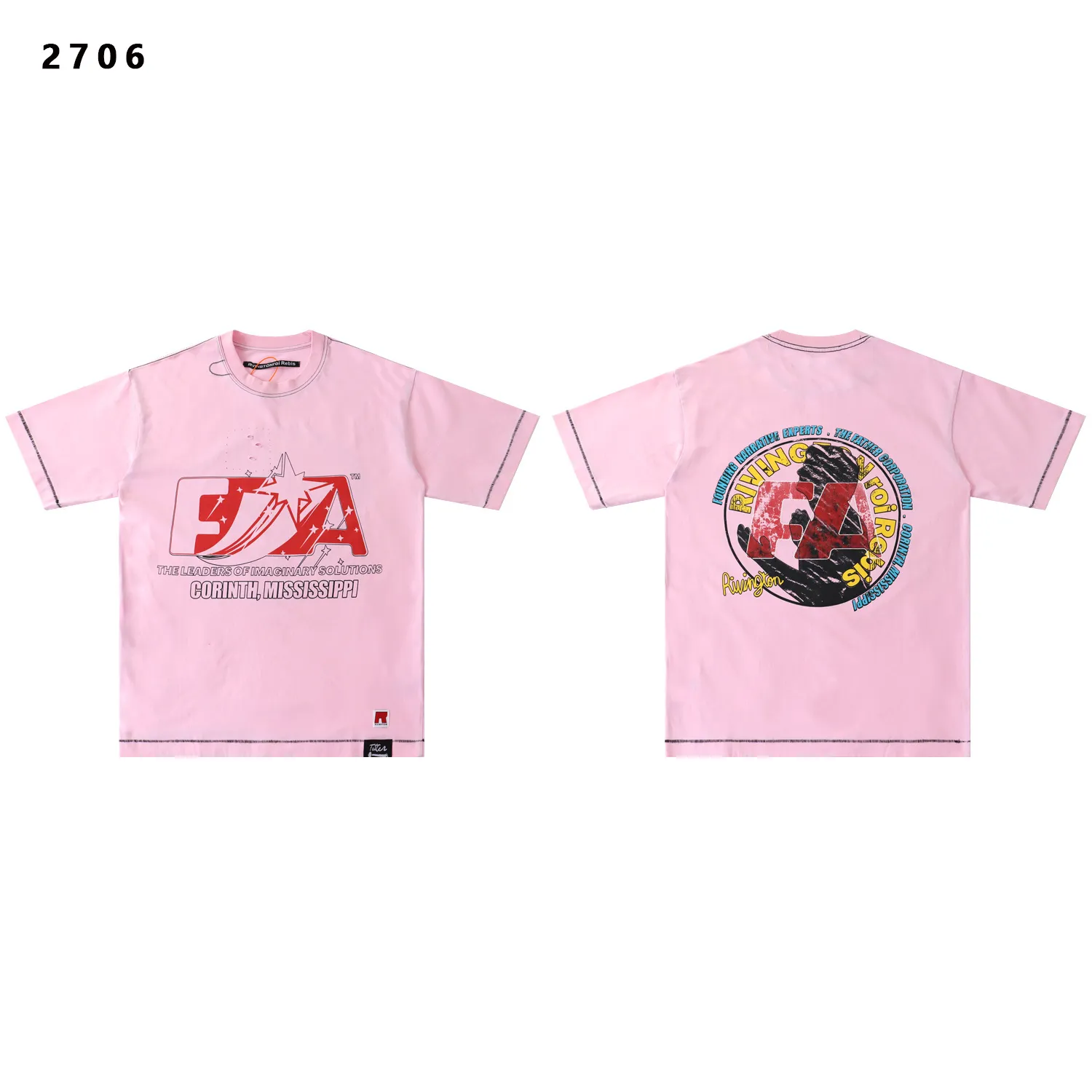 Graphic Print Washed Cotton T-Shirt D9512182