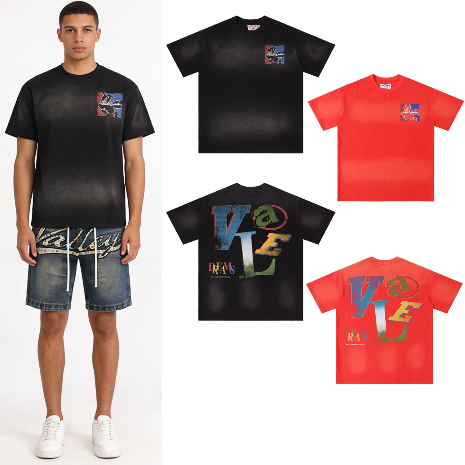 Vale Forever Graffiti Print Washed T-Shirt D9012141