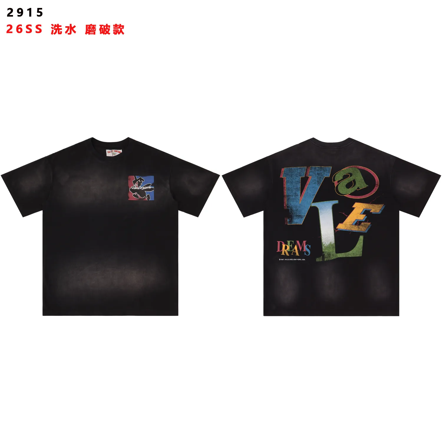 Vale Forever Graffiti Print Washed T-Shirt D9012141 — view 4