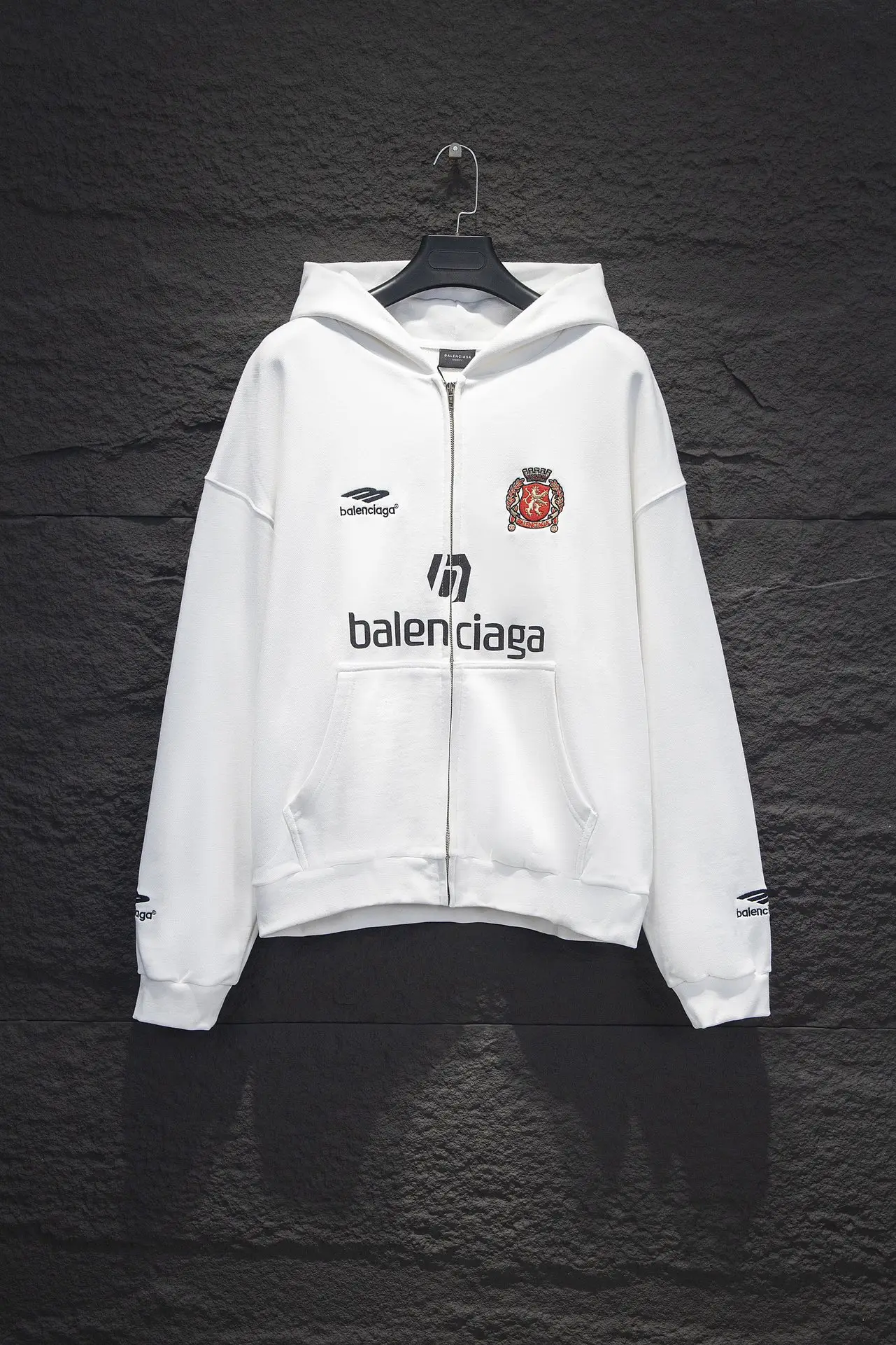 Logo-Embroidered Oversized Zip-Up Hoodie D21924305