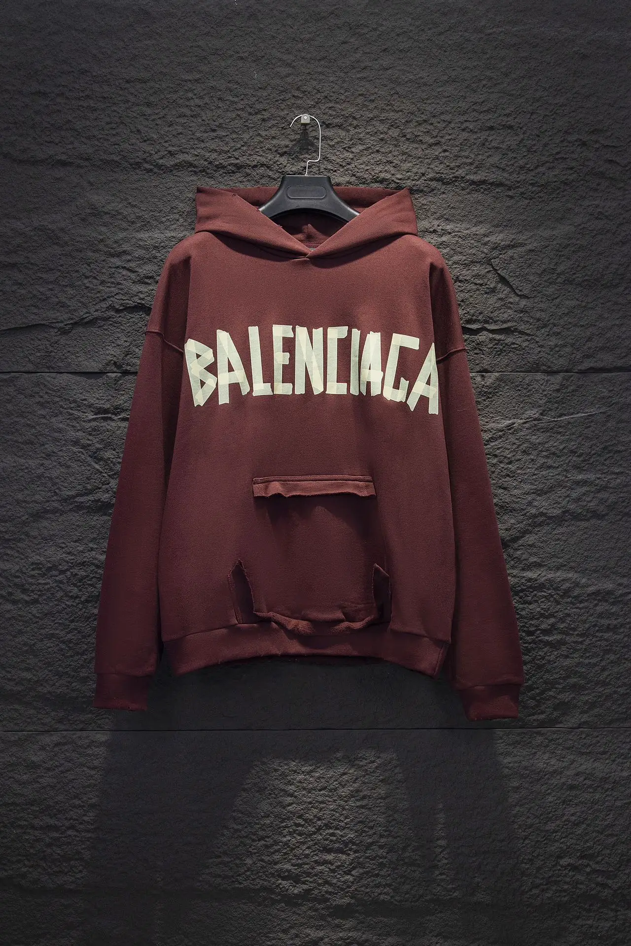 Tape Logo Distressed Oversized Hoodie D19524301