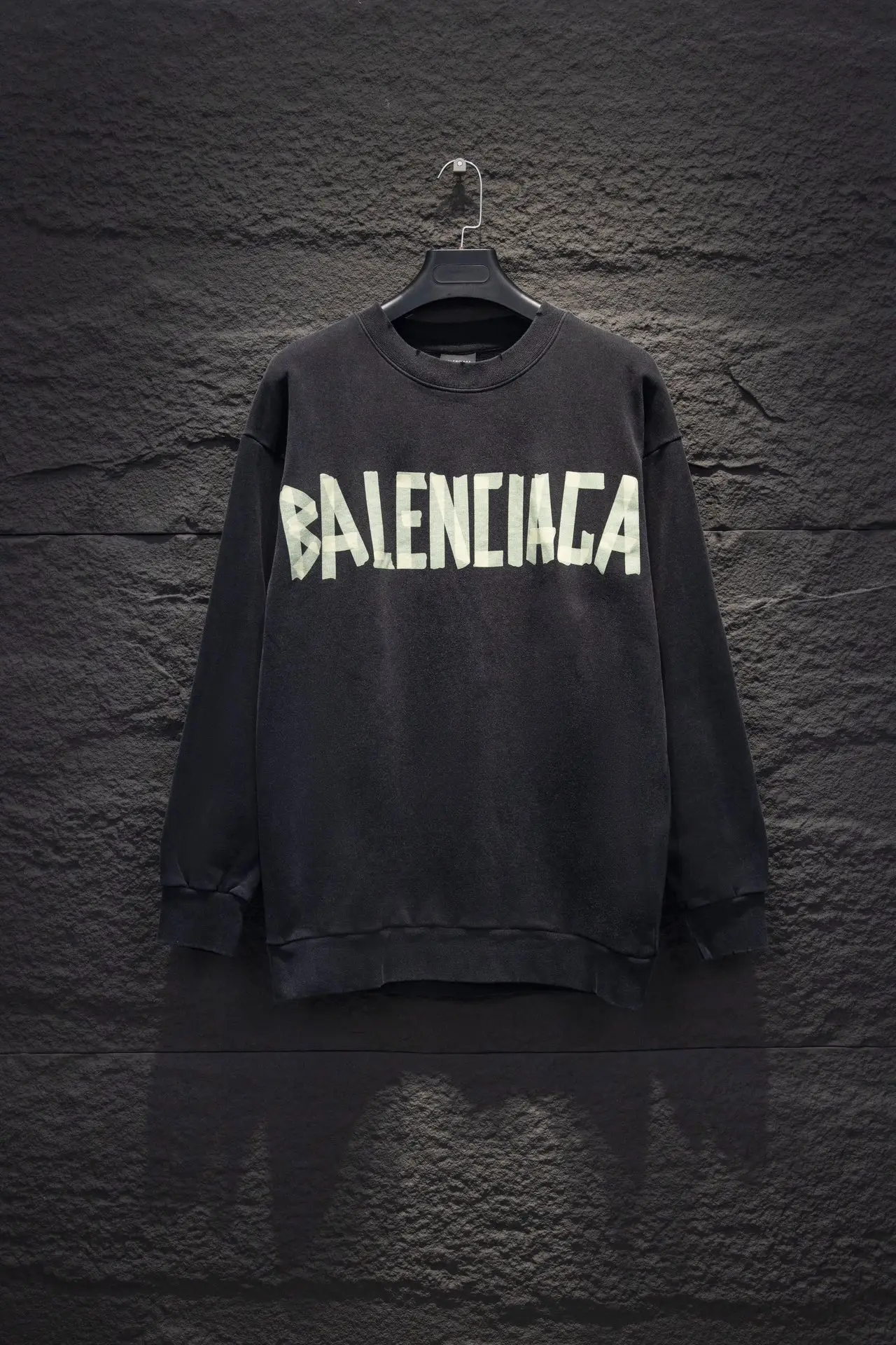 Tape Logo Distressed Oversized Sweatshirt D16524292