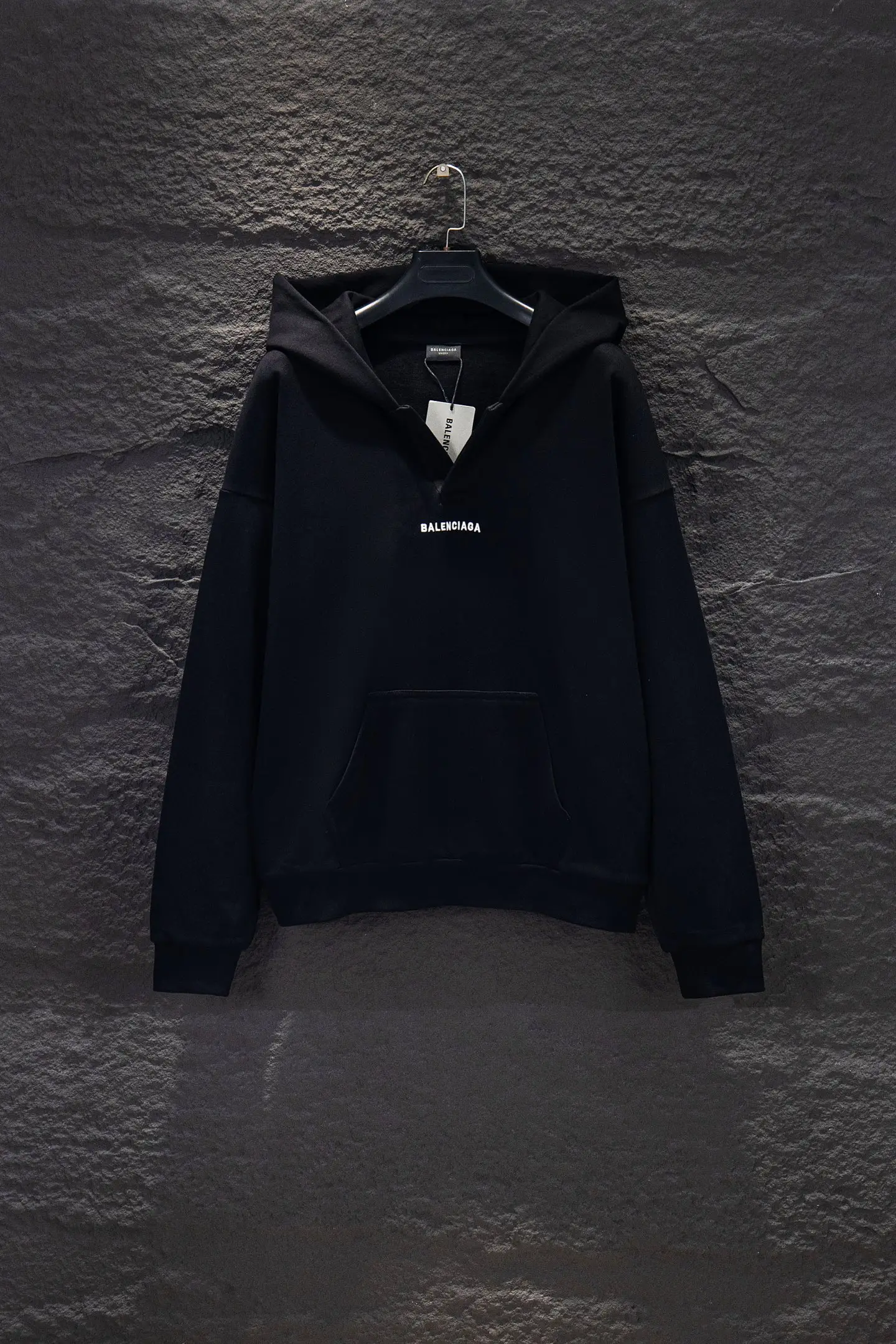 Logo Embroidered Oversized V-Neck Hoodie D18924287