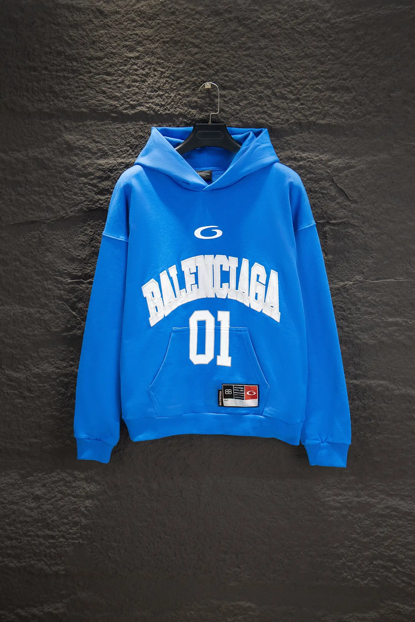 Oversized Jersey-Style Embroidered Hoodie D19524283