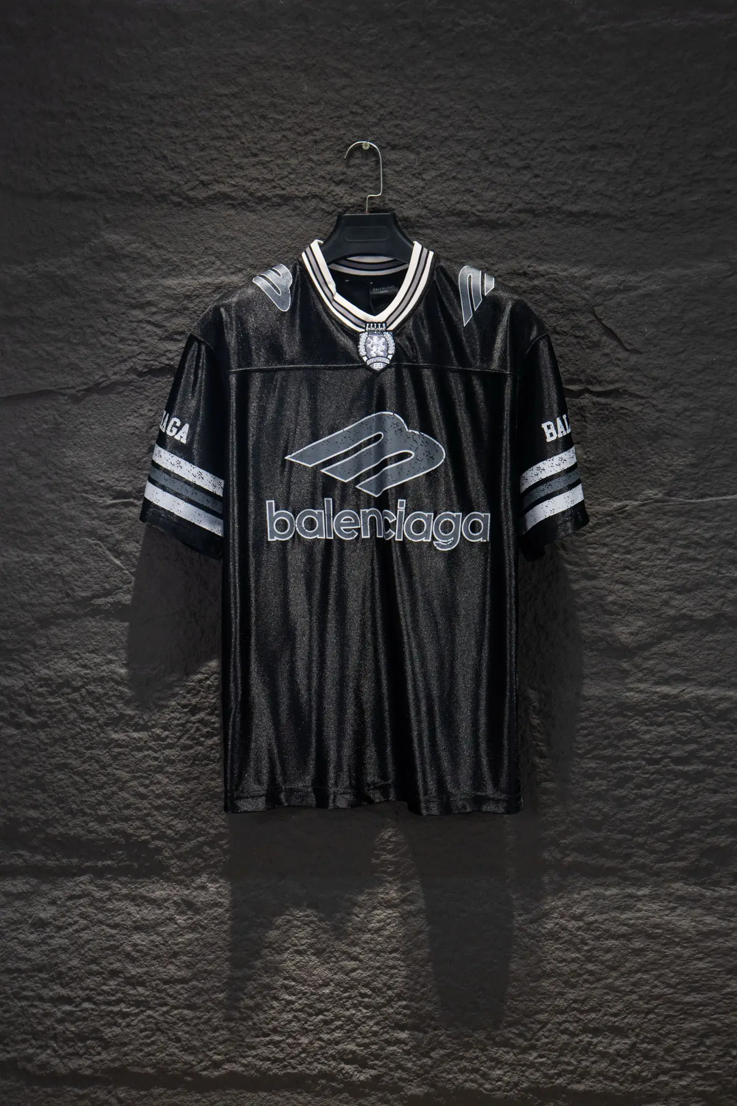Oversized Paneled Mesh Jersey T-Shirt D13515377