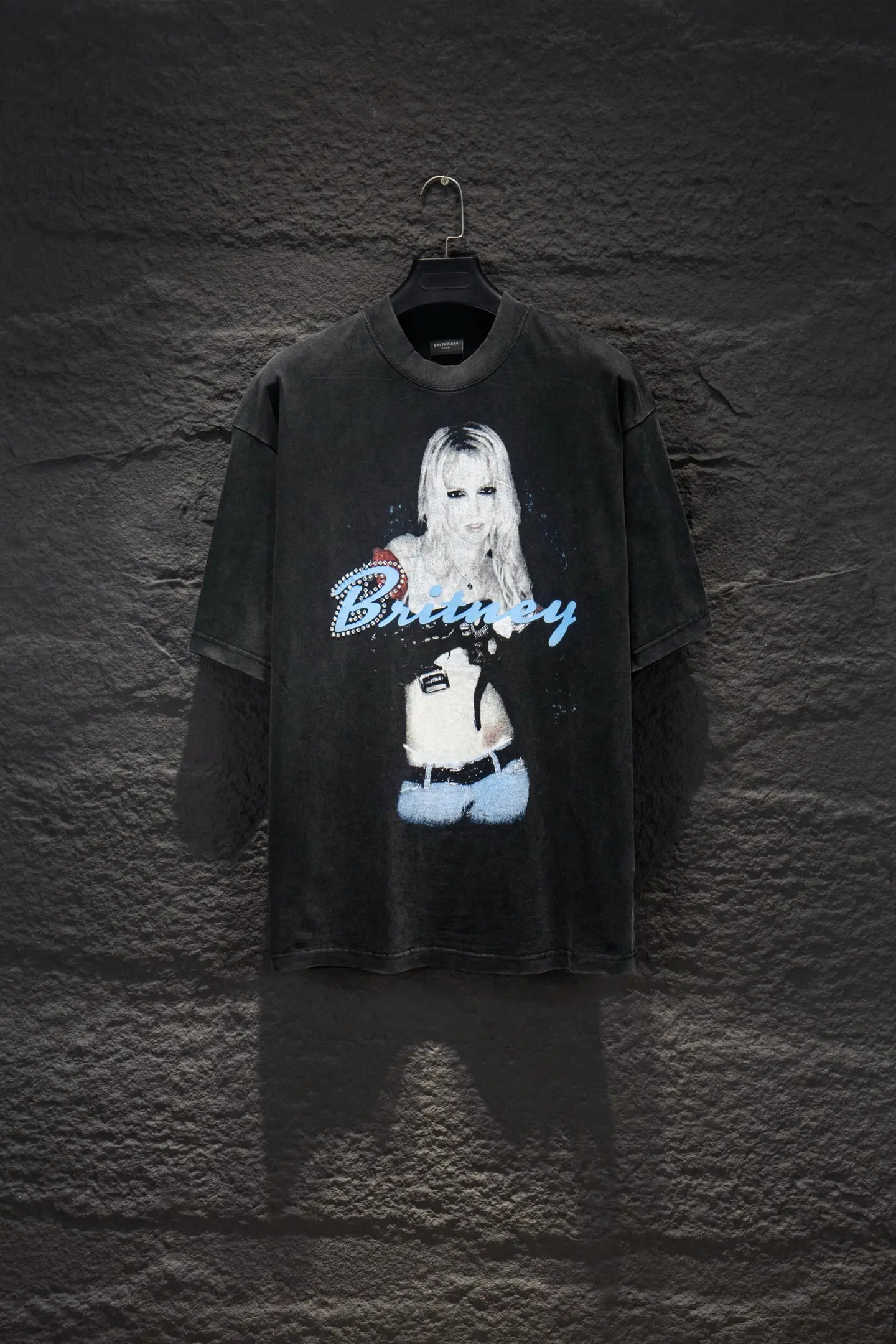 Oversized Rhinestone Graphic T-Shirt D12915375