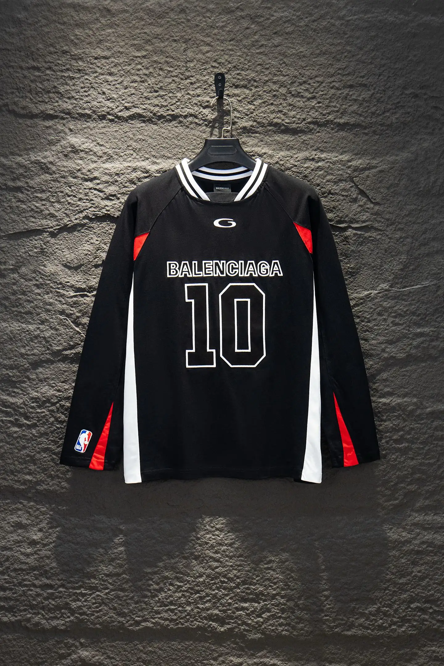 Oversized Paneled Jersey Long-Sleeve T-Shirt D17524250