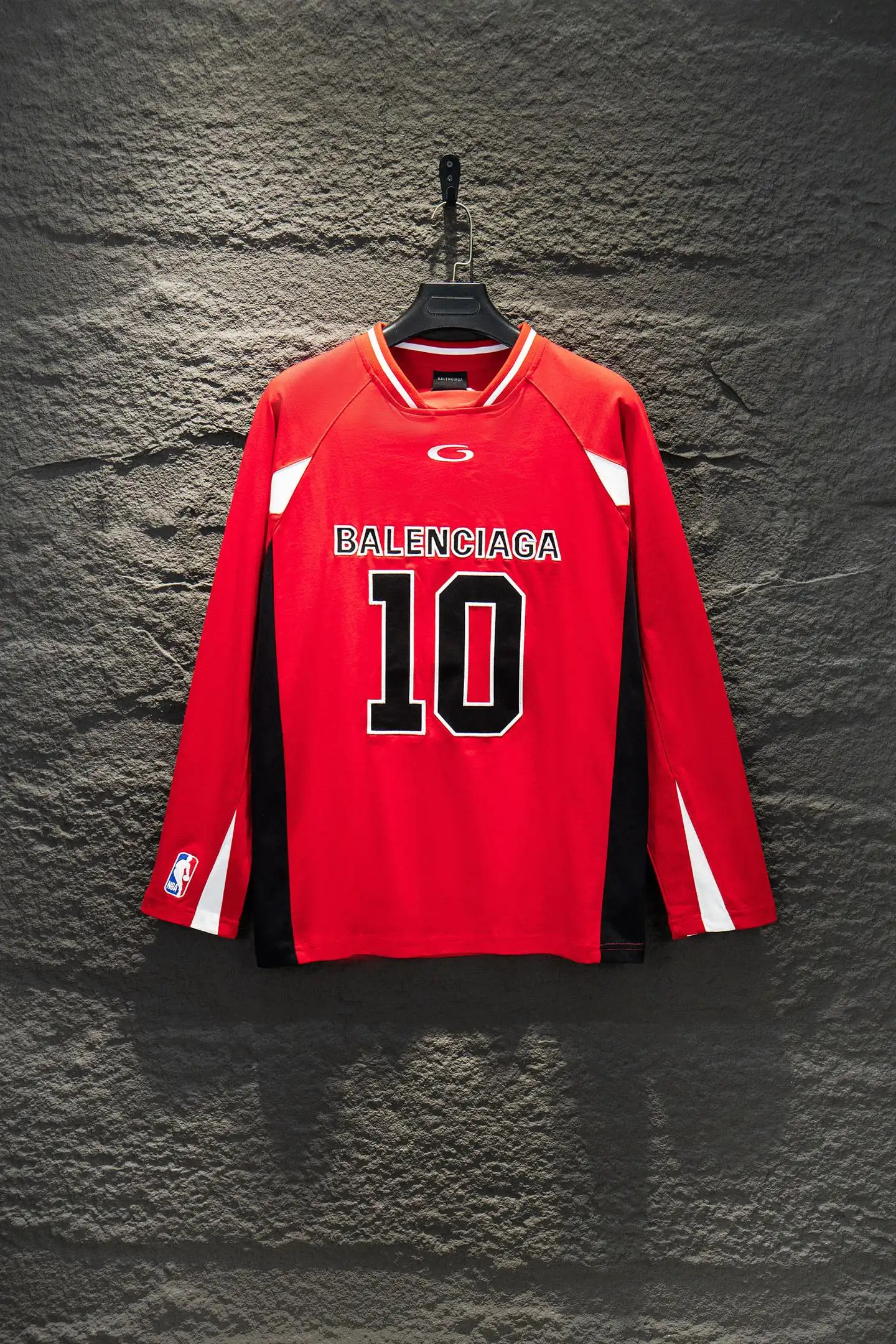 Oversized Paneled Jersey Long-Sleeve T-Shirt D17524251
