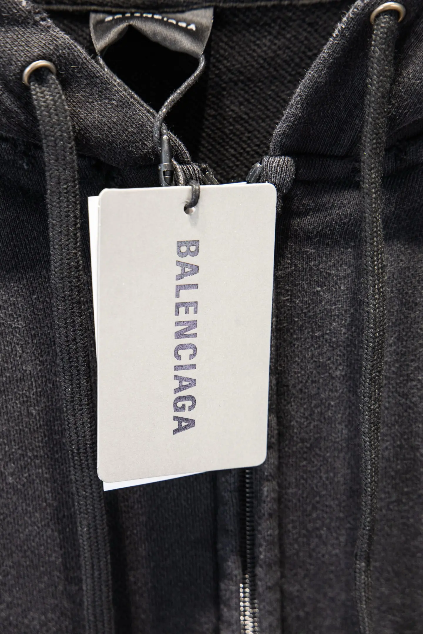 Tape Logo Distressed Zip-Up Hoodie D22924213 — view 12