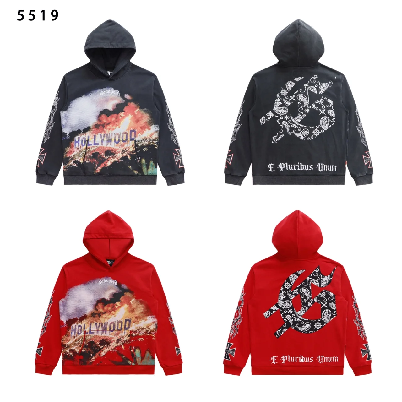 Hollywood Hills Graphic Print Hoodie D12812288