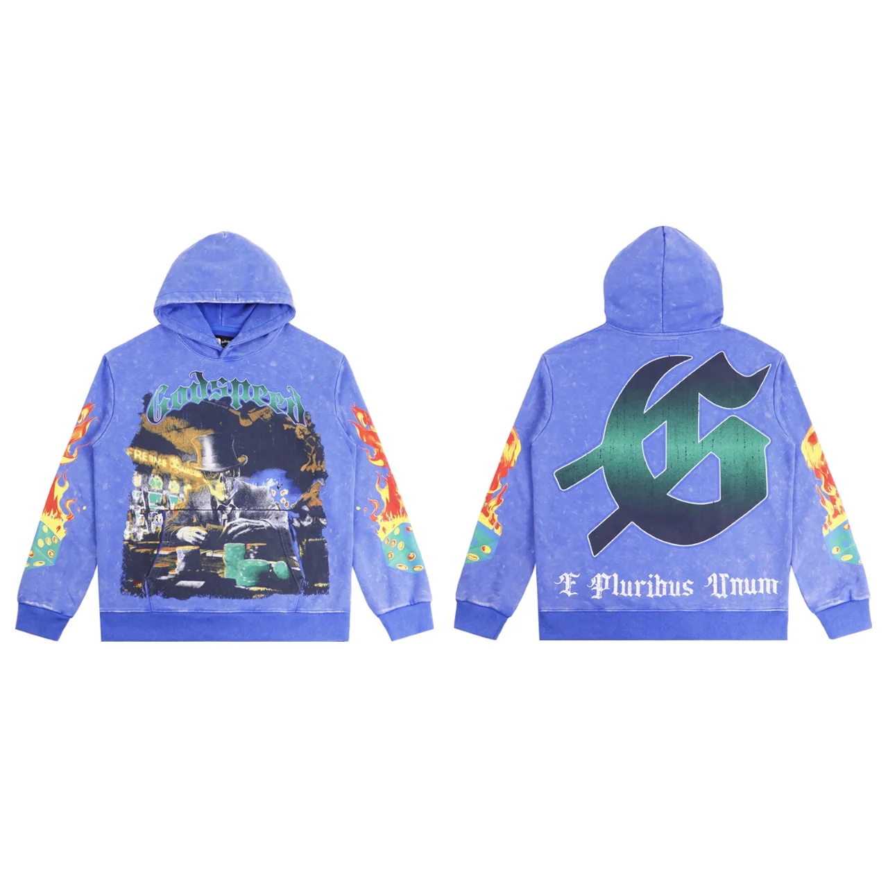 Godspeed Graphic Print Washed Cotton Hoodie D12812269 — view 2
