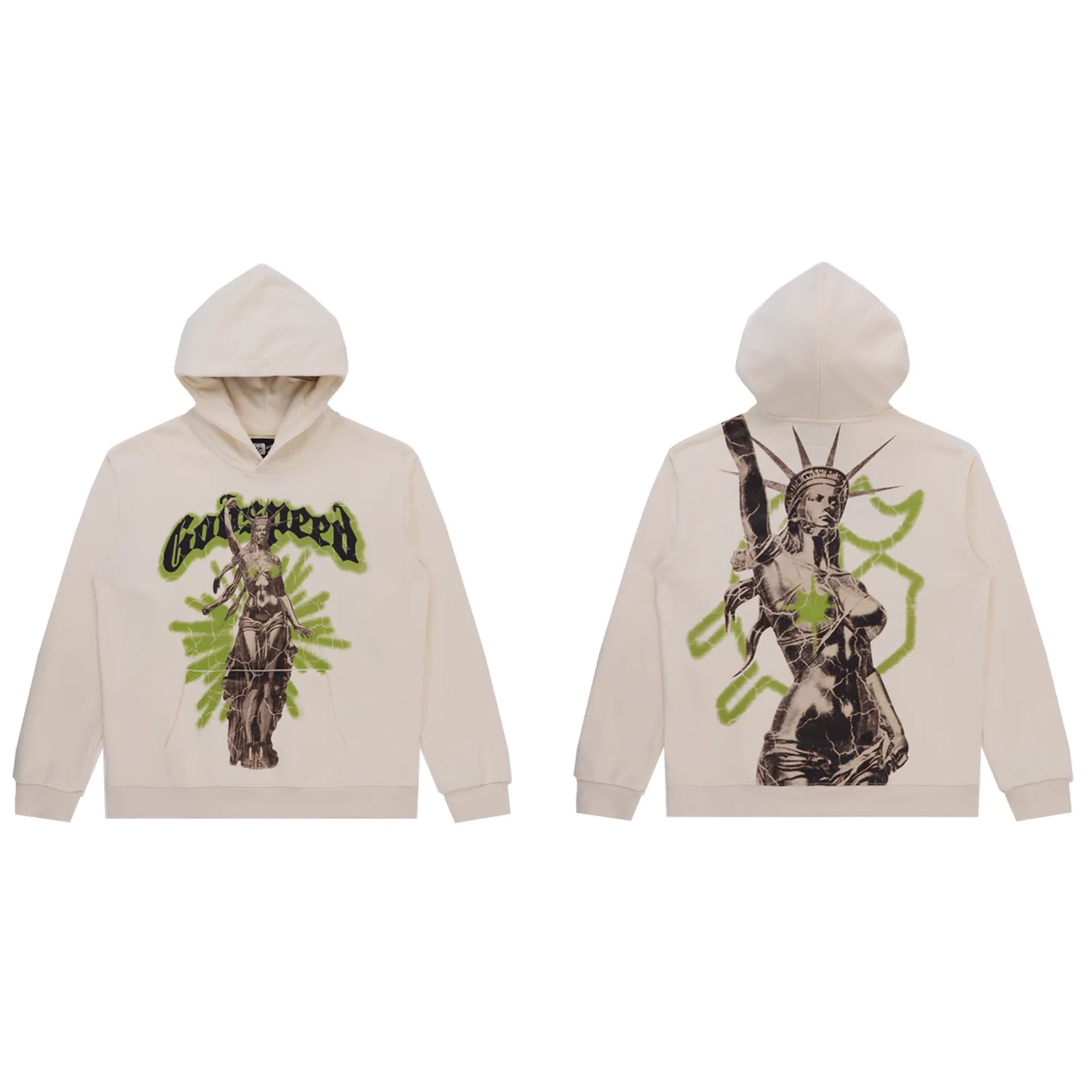 Godspeed Graphic Print Washed Cotton Hoodie D12812268 — view 2