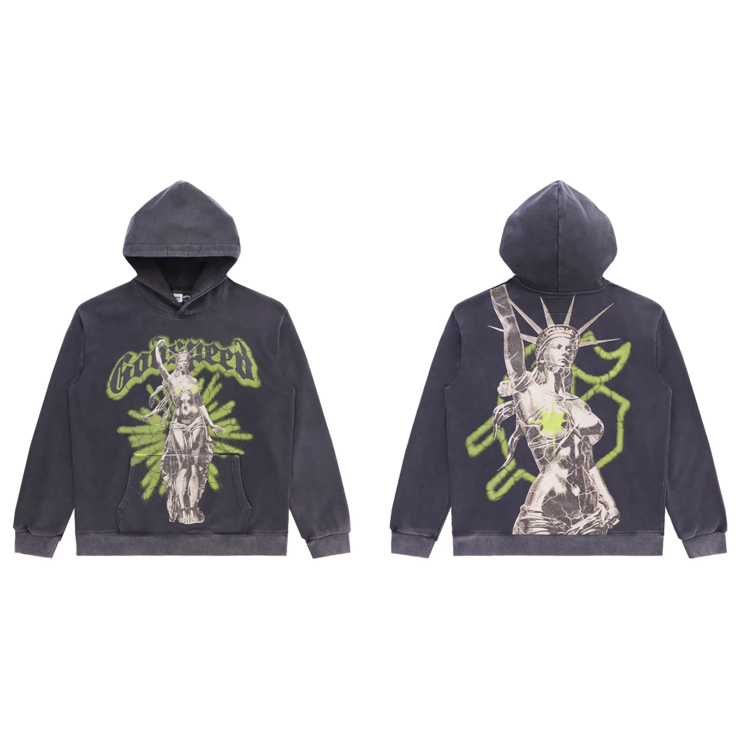 Godspeed Graphic Print Washed Cotton Hoodie D12812268 — view 3