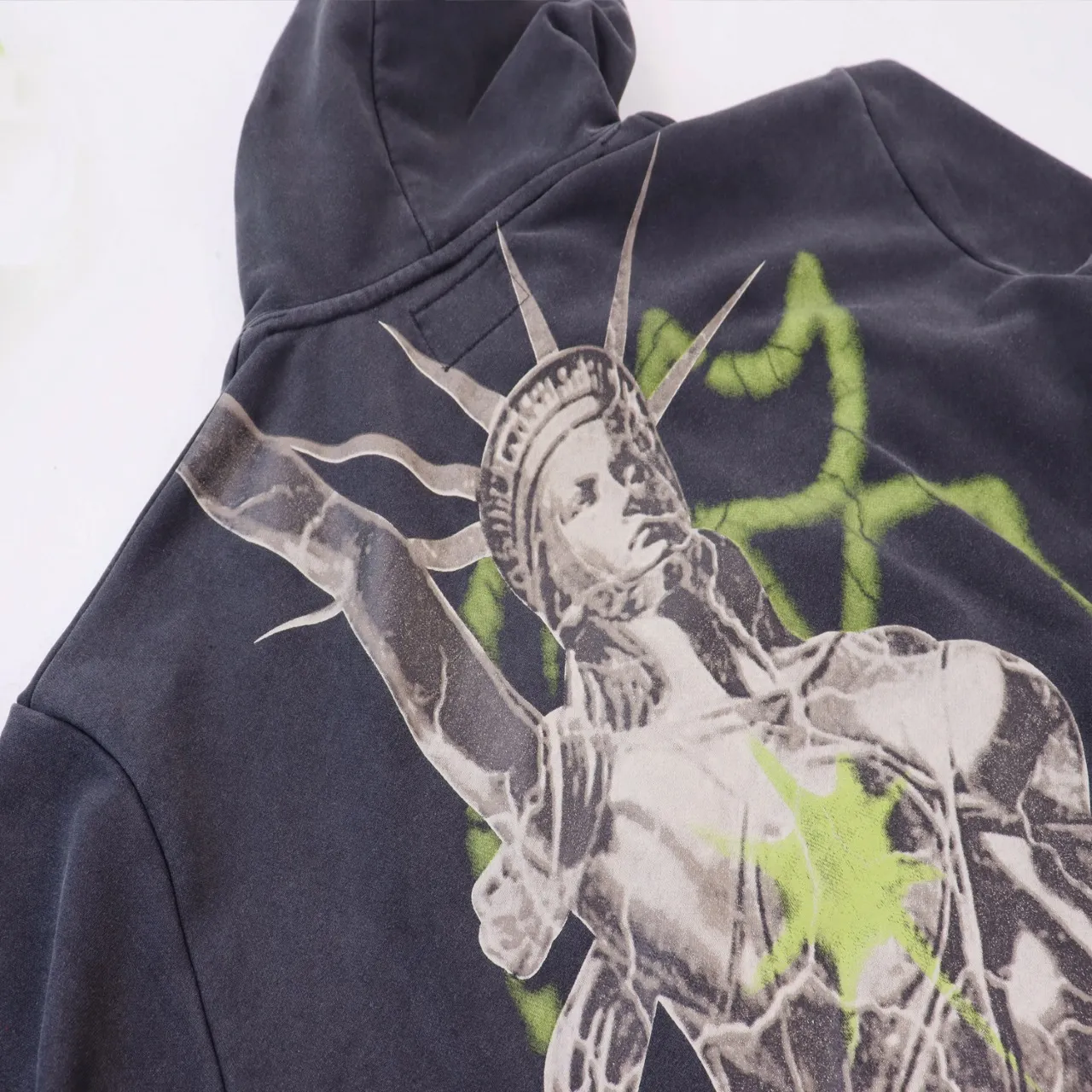 Godspeed Graphic Print Washed Cotton Hoodie D12812268 — view 4