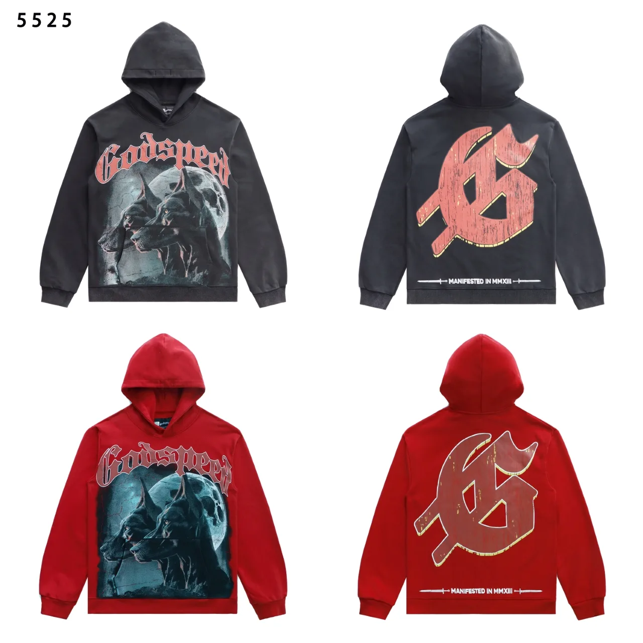 Godspeed Graphic Print Washed Hoodie D12812287