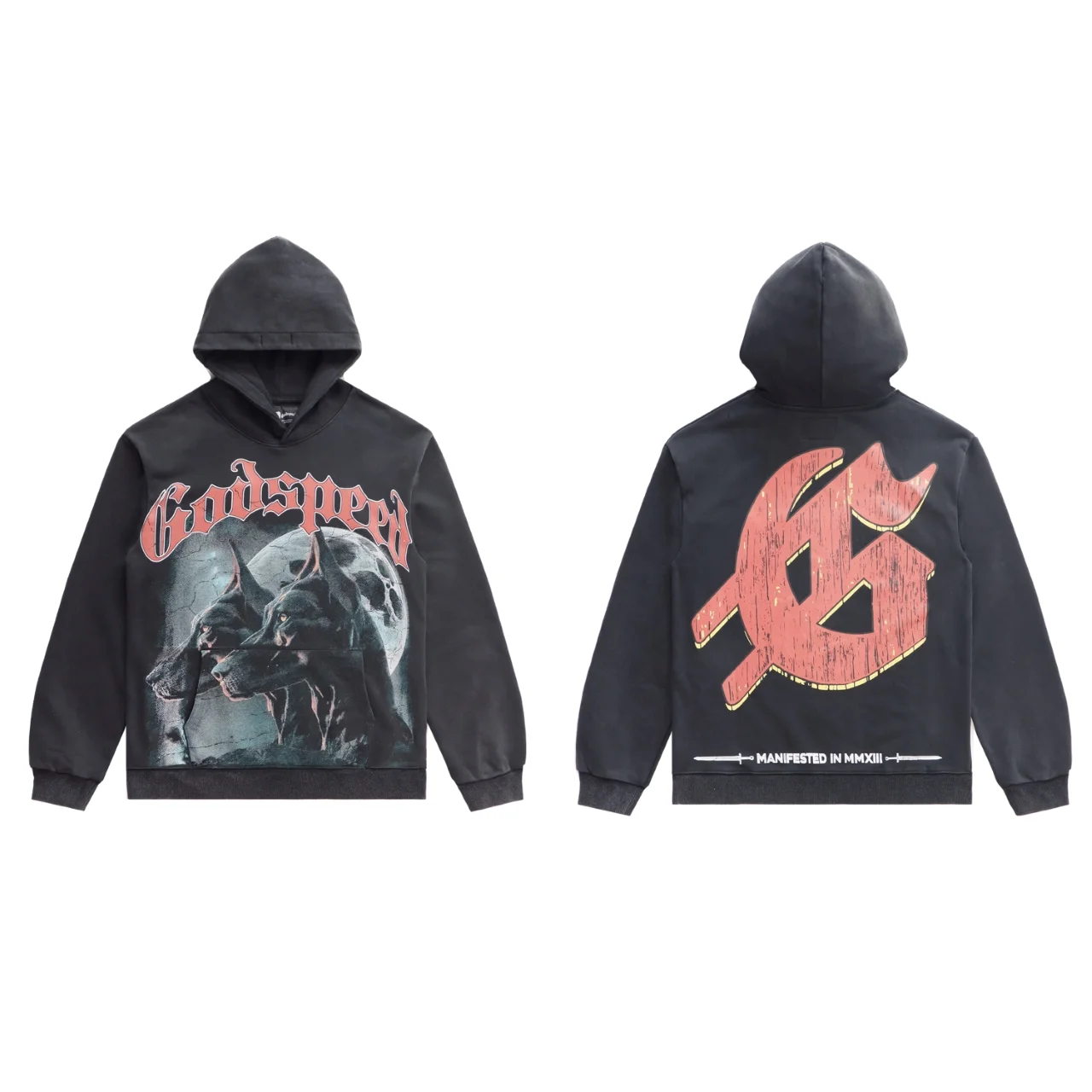 Godspeed Graphic Print Washed Hoodie D12812287 — view 3