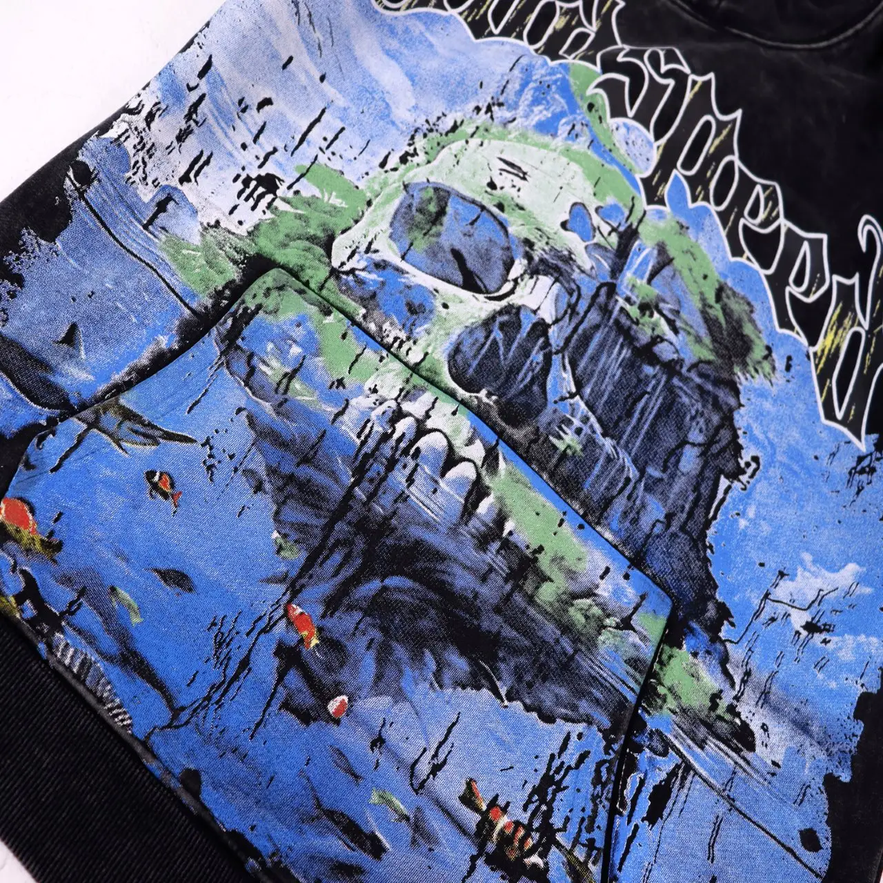 Godspeed Skull Graphic Acid-Wash Hoodie D12812244 — view 8