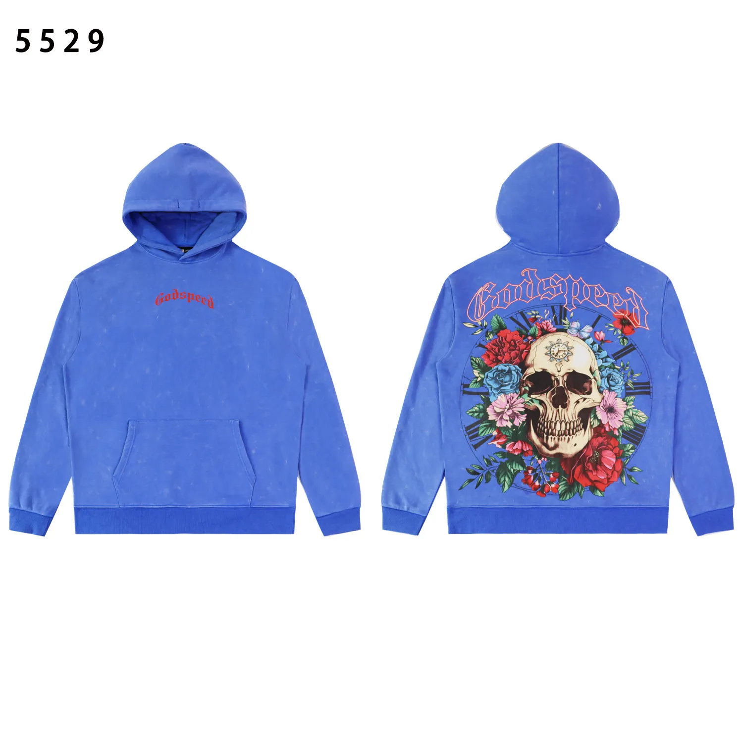 Skull and Rose Graphic Washed Hoodie D12812238 — view 3