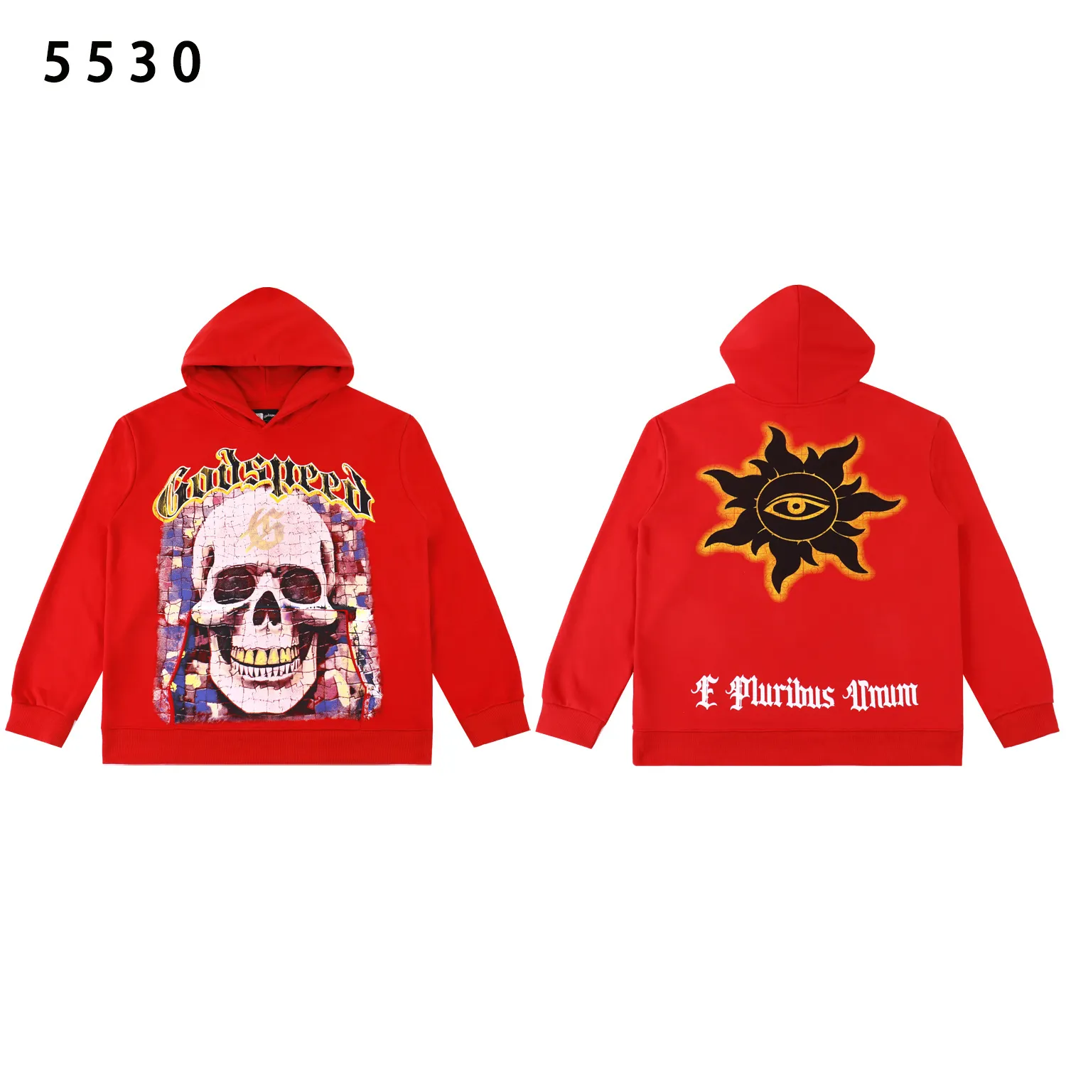 Godspeed Skull Graphic Washed Hoodie D12812241 — view 3