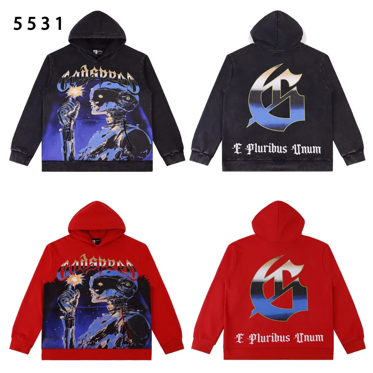 Godspeed Graphic Print Washed Cotton Hoodie D12812243