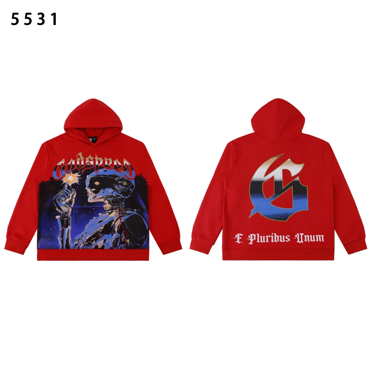 Godspeed Graphic Print Washed Cotton Hoodie D12812243 — view 2