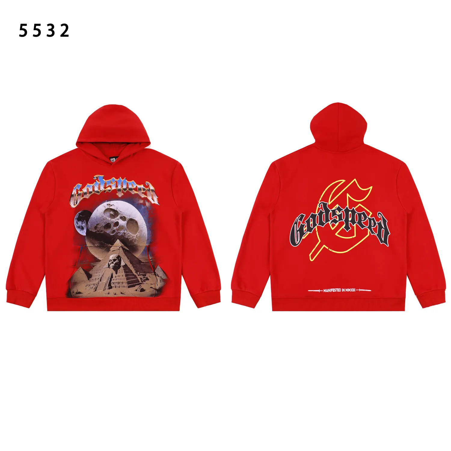 Godspeed Graphic Print Washed Cotton Hoodie D12812245 — view 2