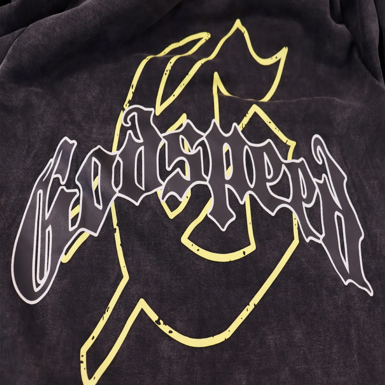 Godspeed Graphic Print Washed Cotton Hoodie D12812245 — view 4