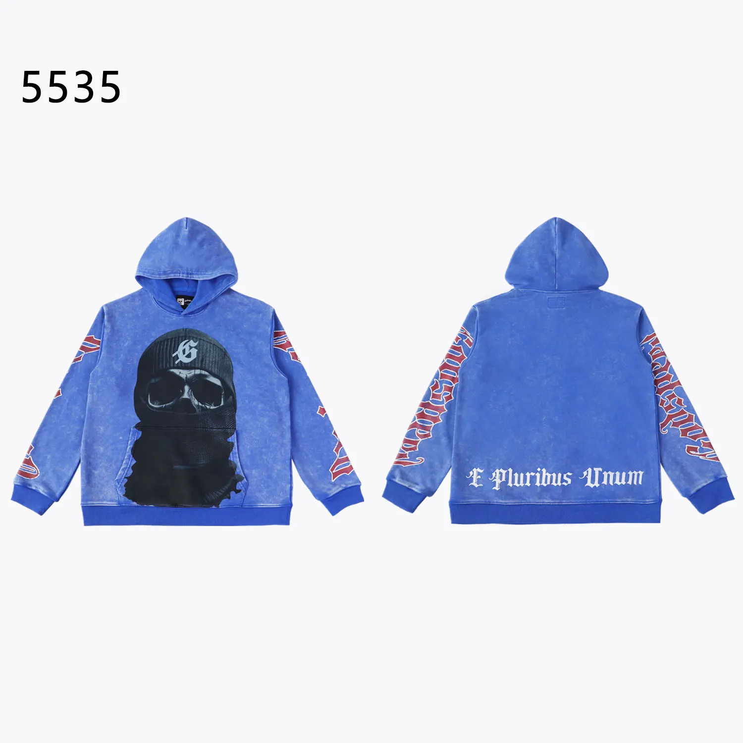 Graphic Print Washed Cotton Hoodie D12812246 — view 2
