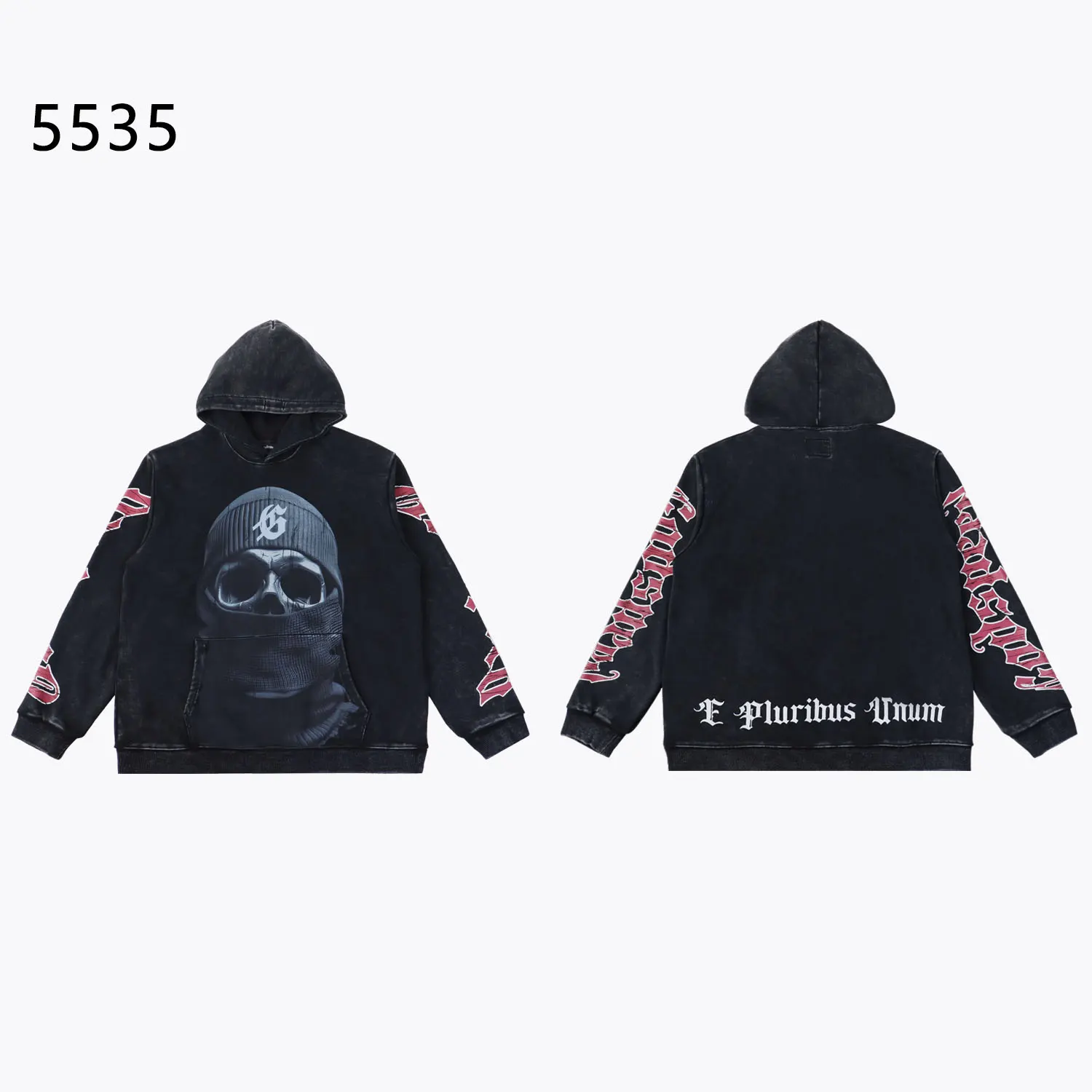 Graphic Print Washed Cotton Hoodie D12812246 — view 3