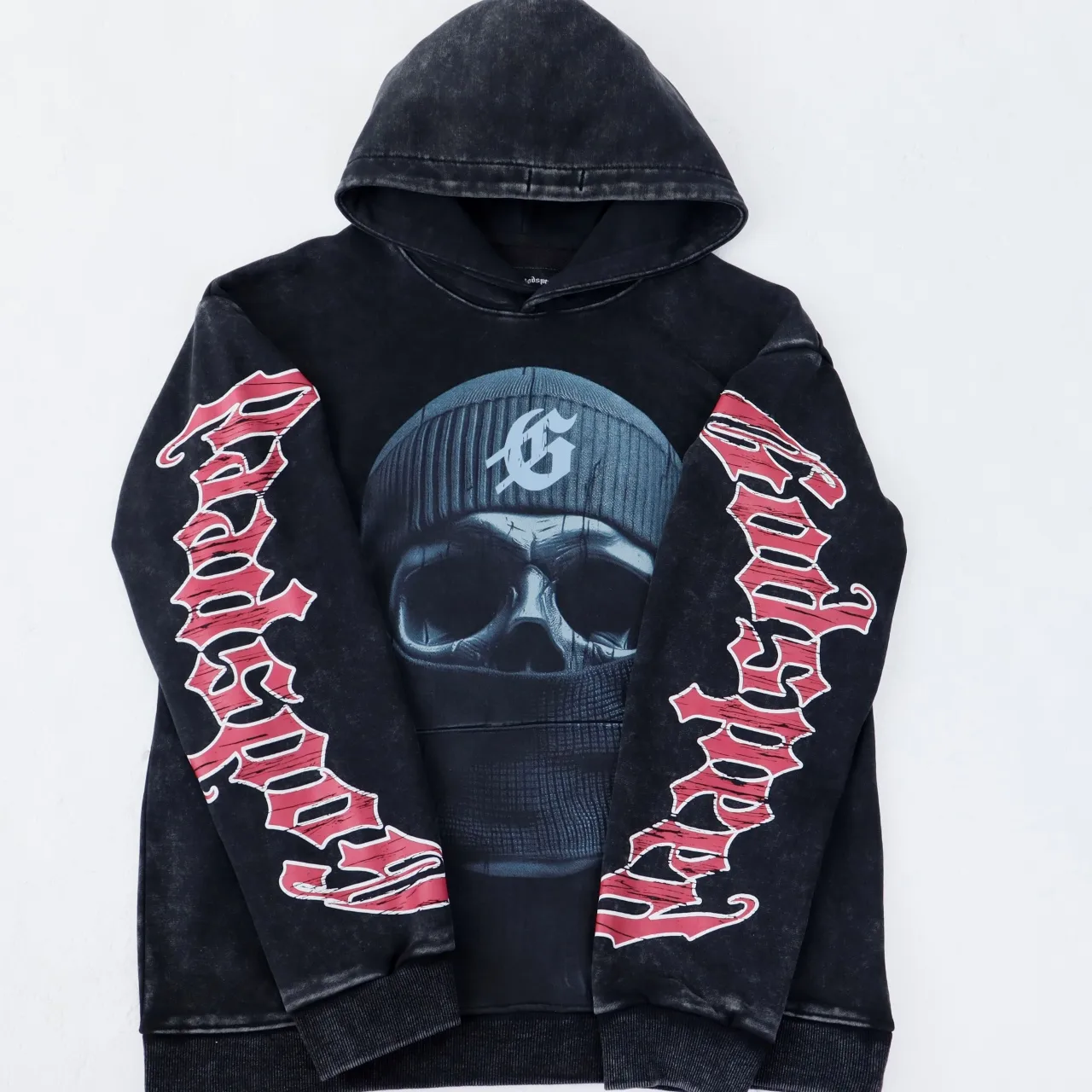Graphic Print Washed Cotton Hoodie D12812246 — view 6