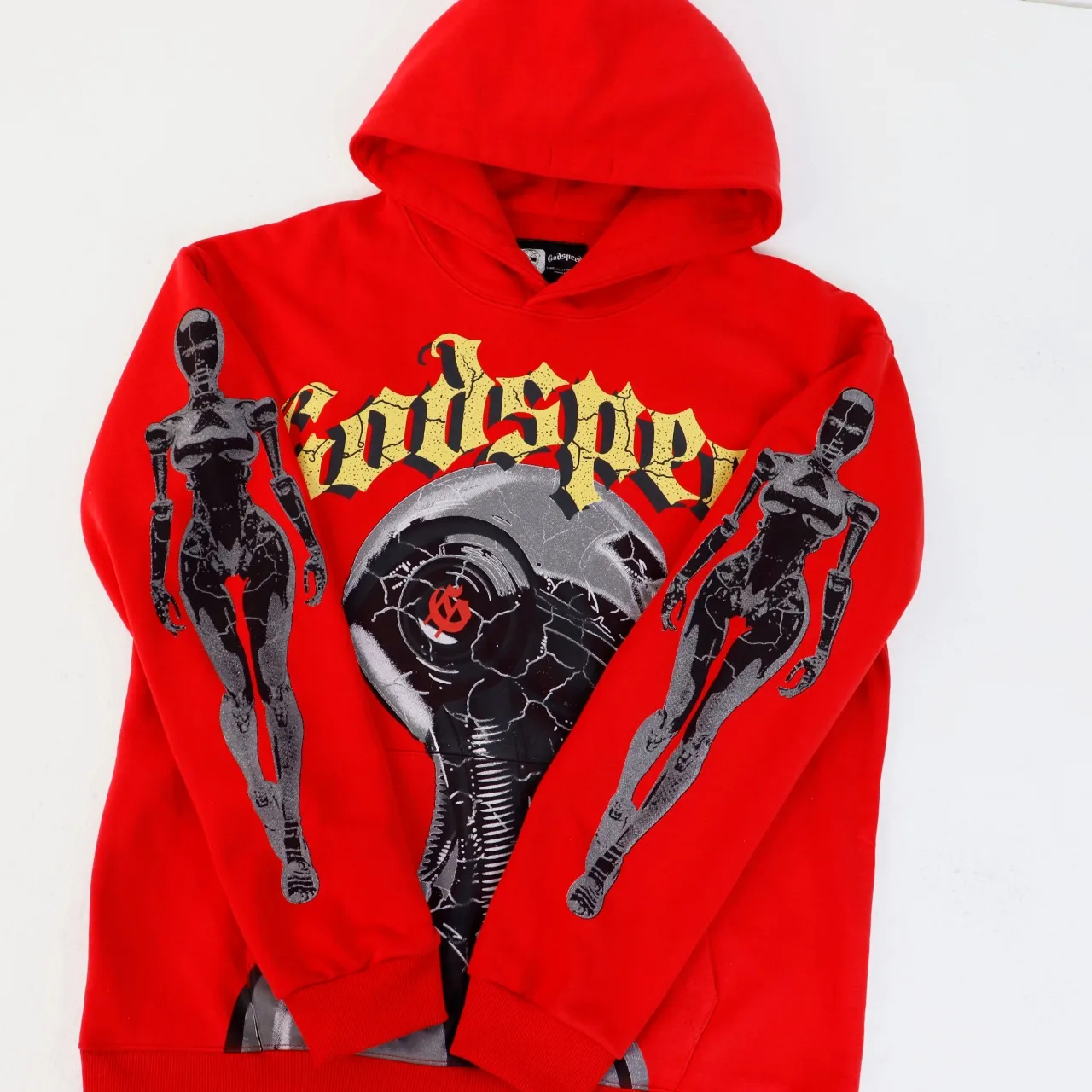 Godspeed Graphic Print Washed Cotton Hoodie D12812214 — view 5