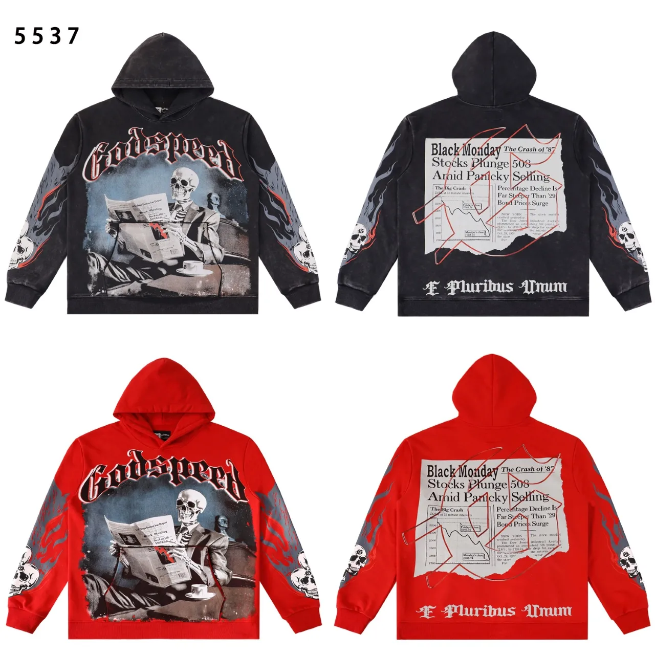 Godspeed Graphic Print Washed Hoodie D12812247