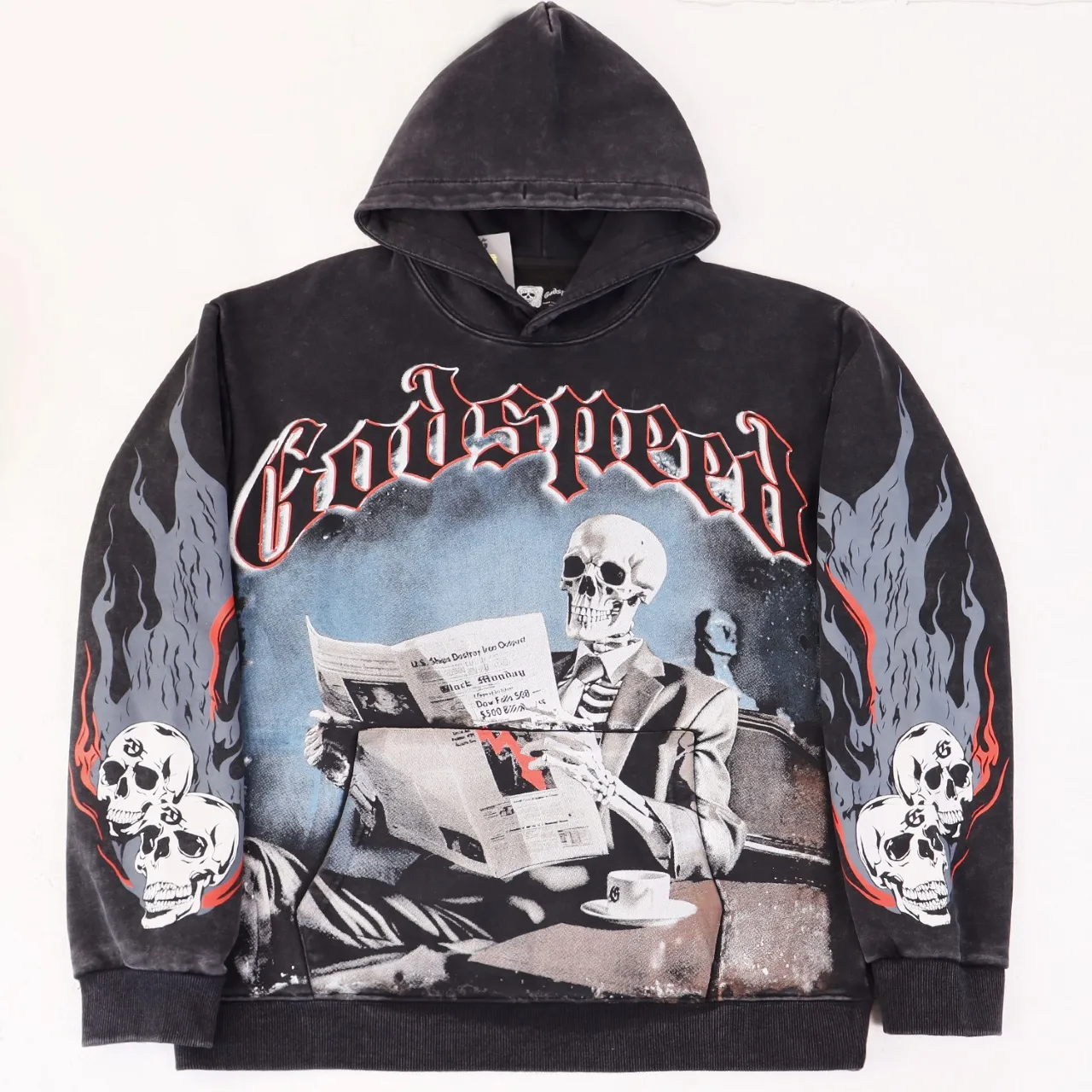 Godspeed Graphic Print Washed Hoodie D12812247 — view 5