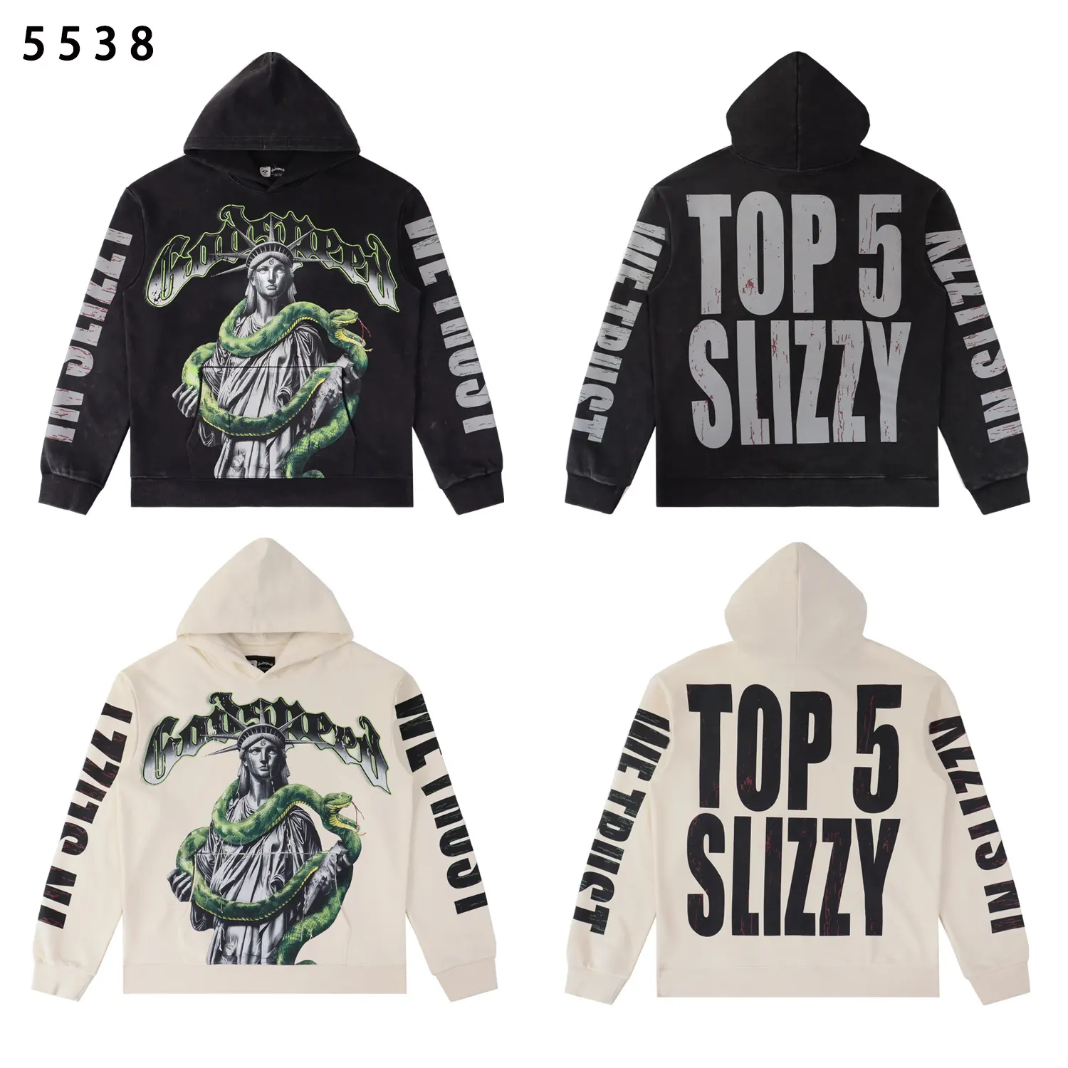 Graphic Print Washed Cotton Hoodie D12812248