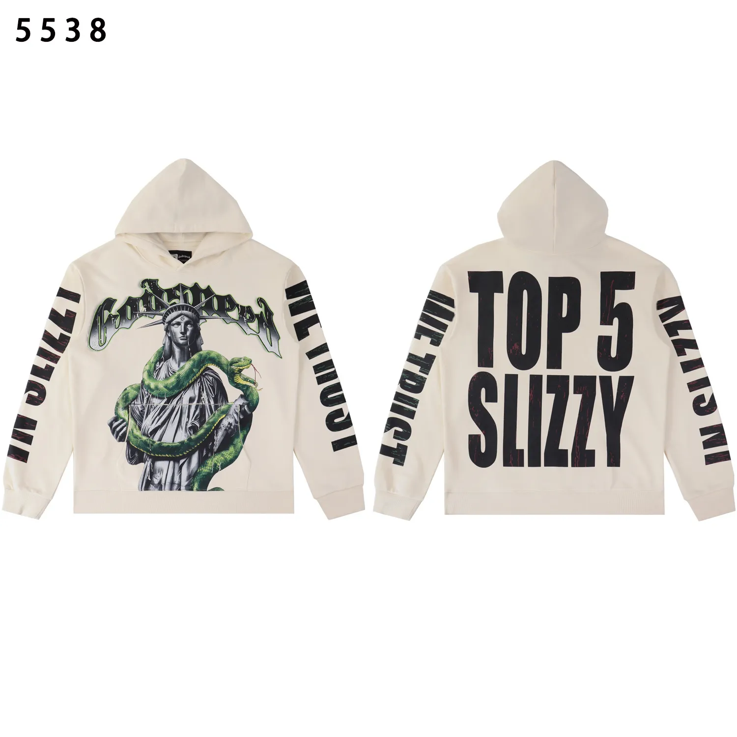 Graphic Print Washed Cotton Hoodie D12812248 — view 2