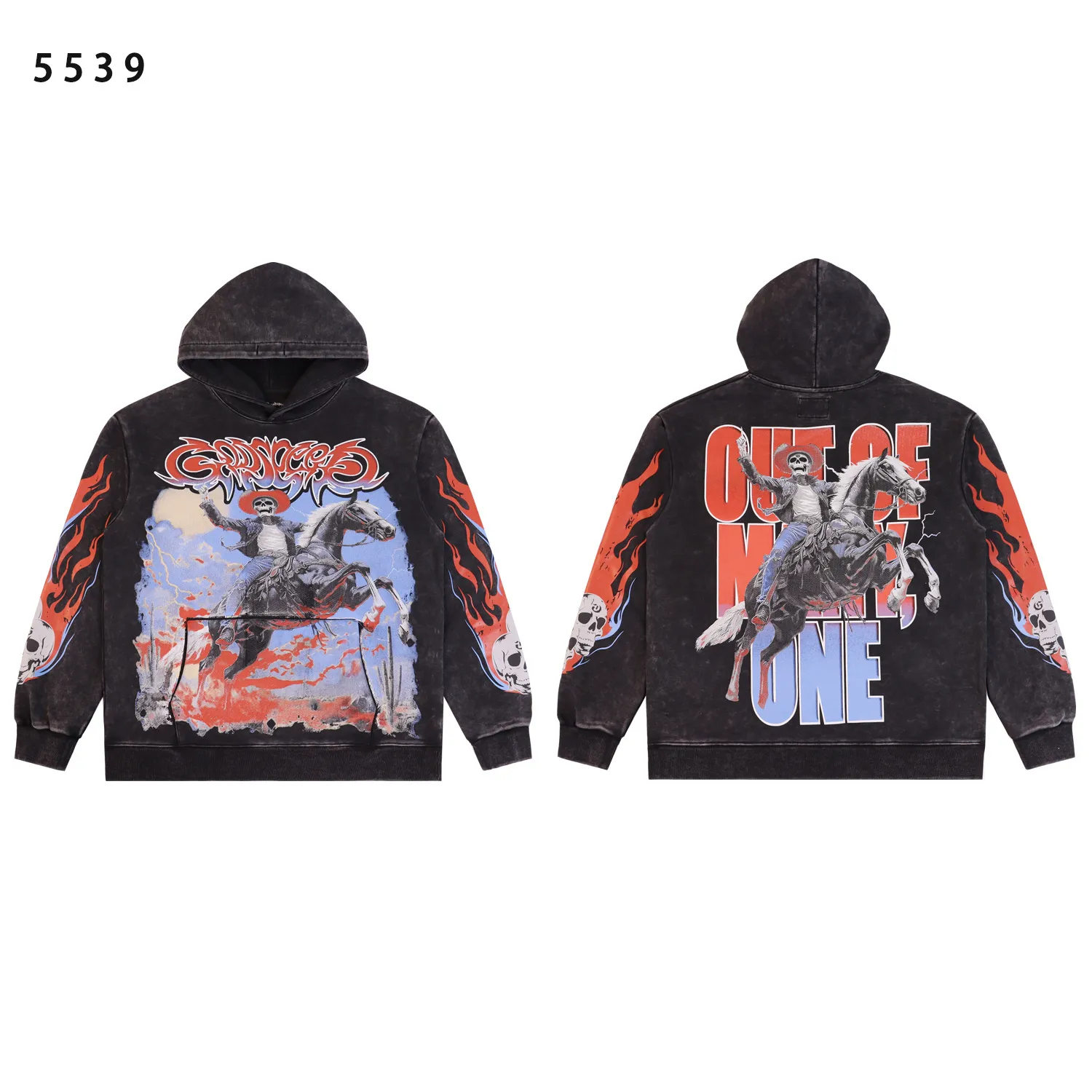 Godspeed Graphic Print Washed Hoodie D12812249 — view 2