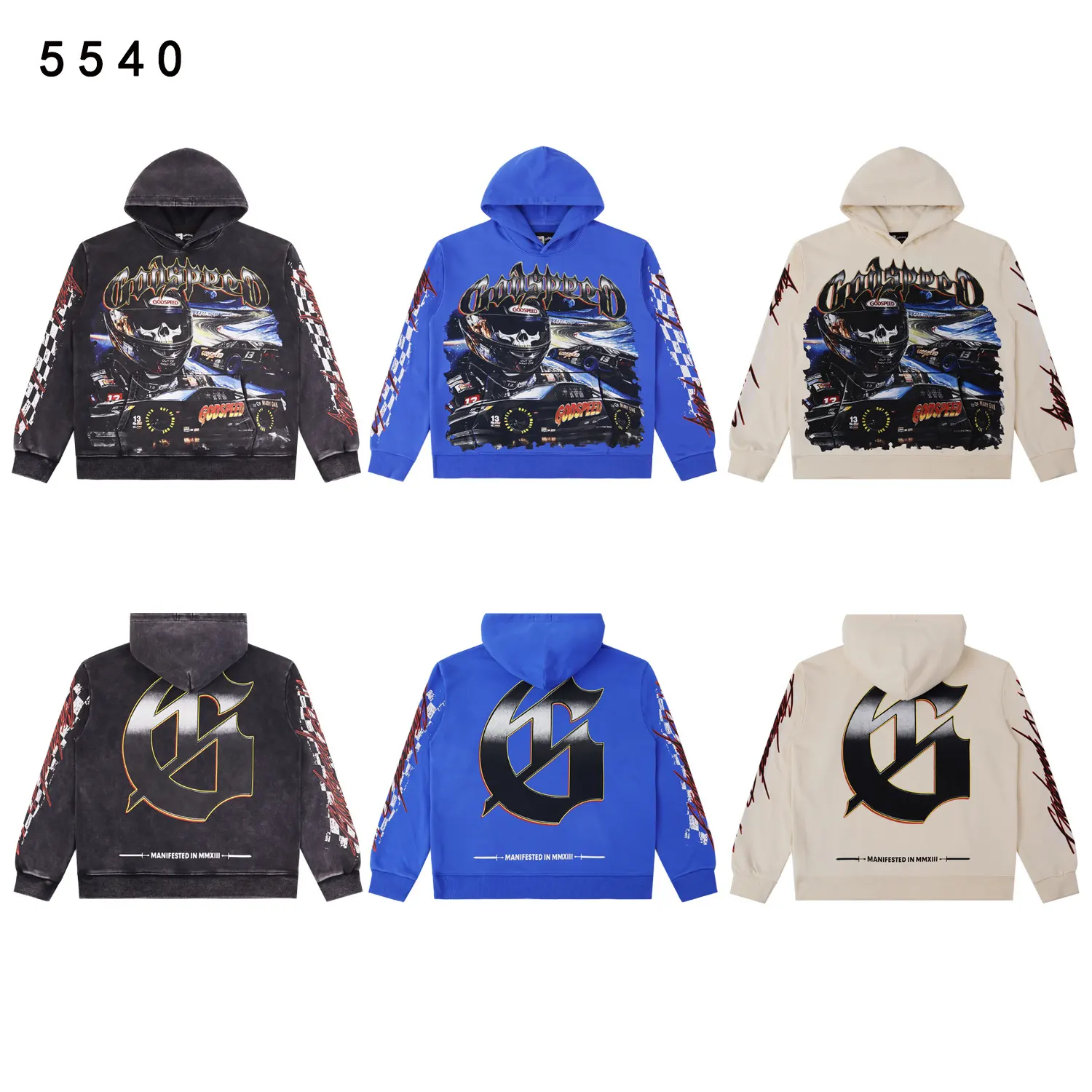 Godspeed Graphic Print Washed Cotton Hoodie D12812221