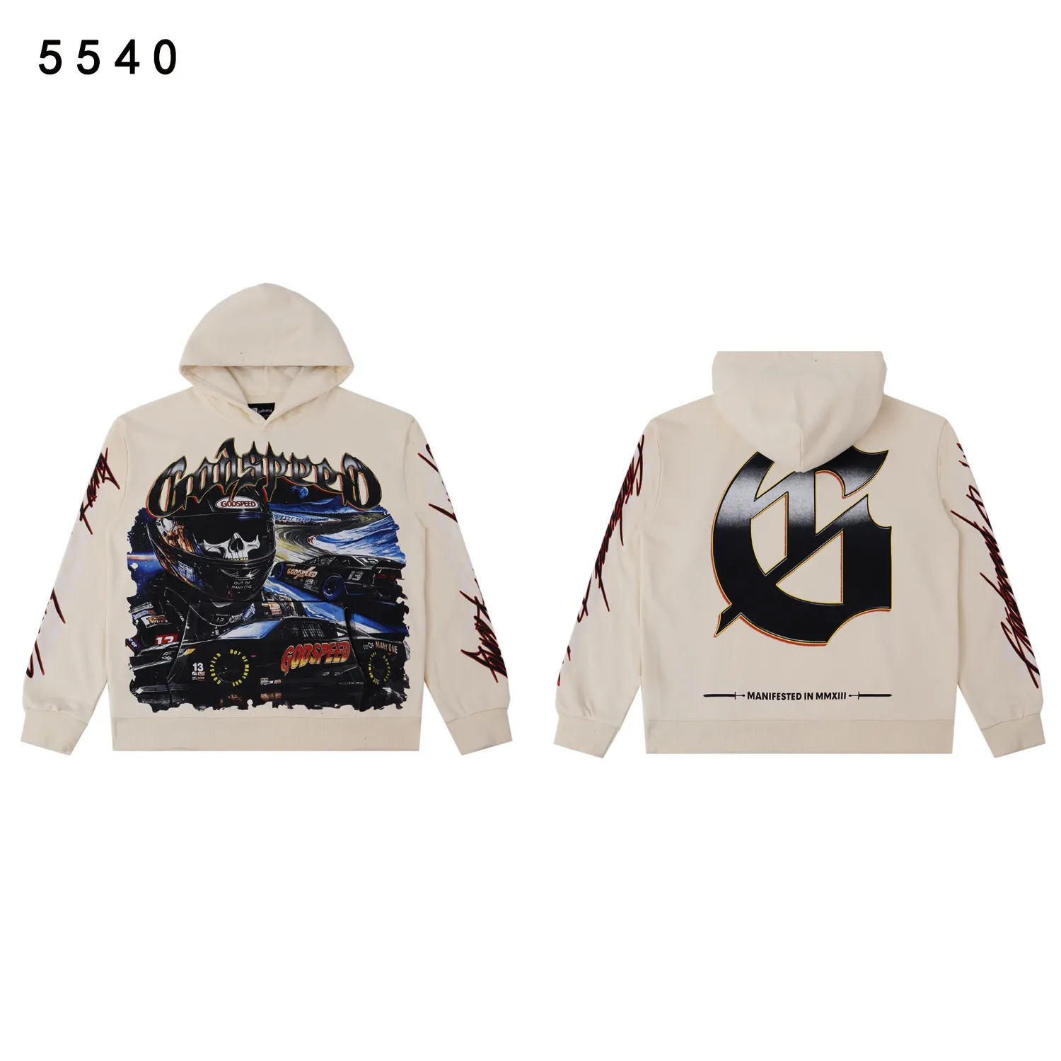 Godspeed Graphic Print Washed Cotton Hoodie D12812221 — view 2