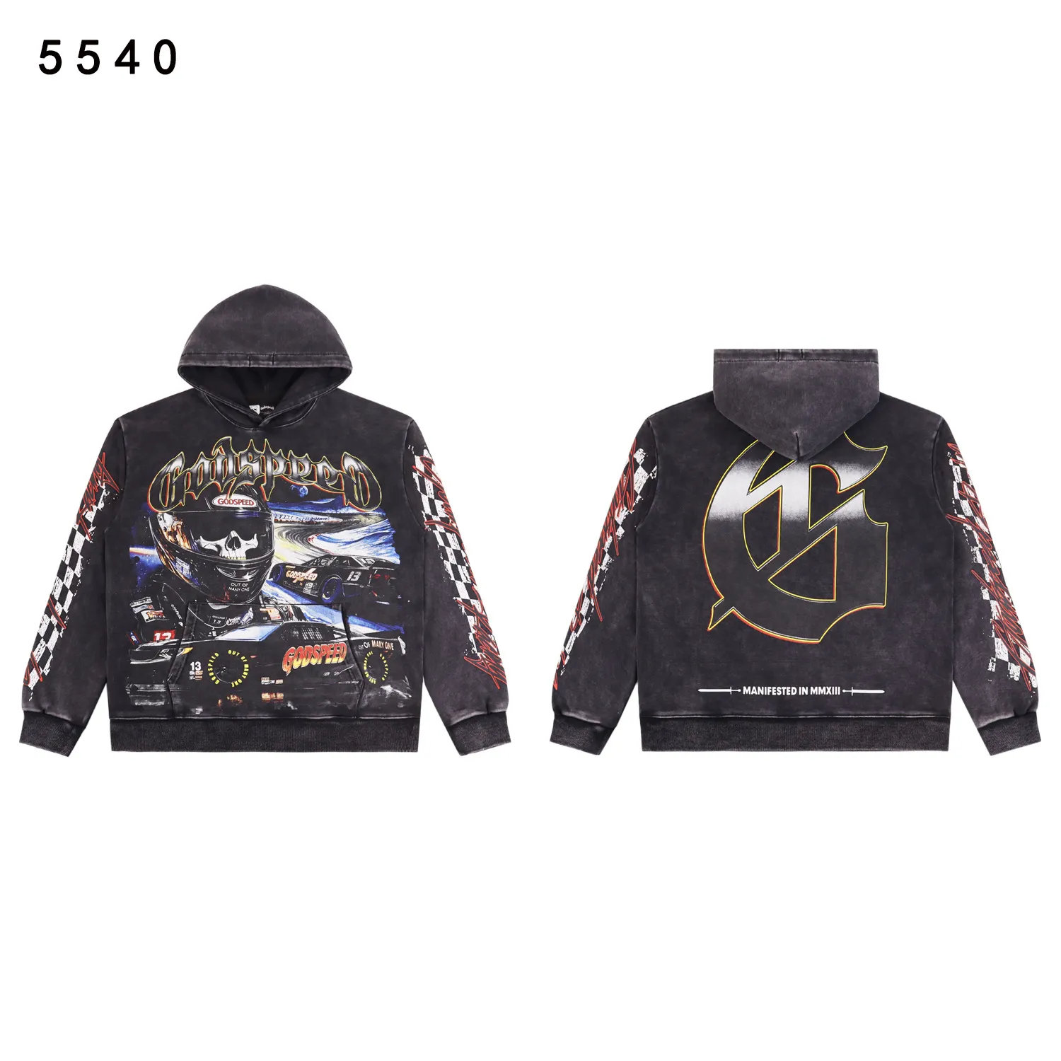 Godspeed Graphic Print Washed Cotton Hoodie D12812221 — view 4