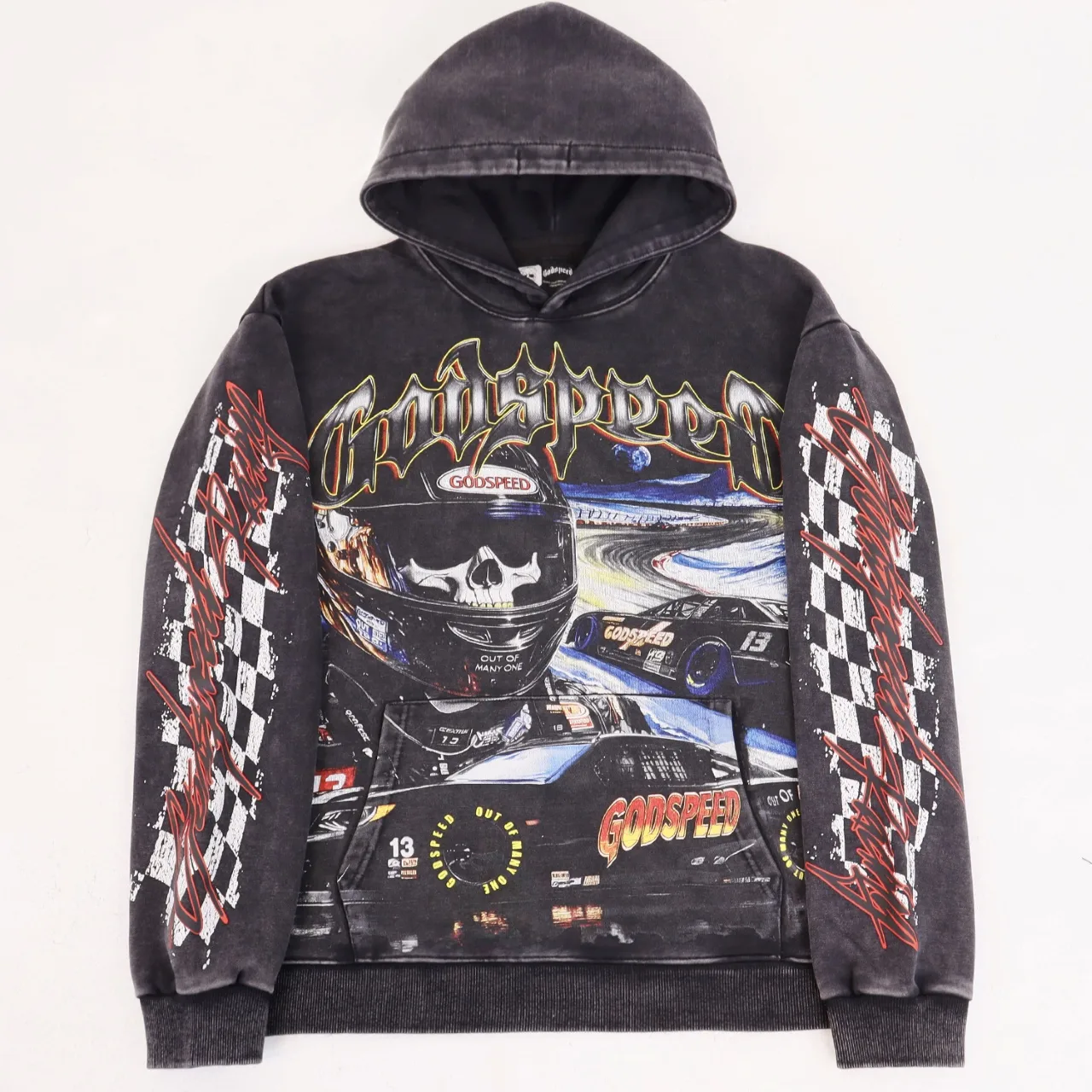 Godspeed Graphic Print Washed Cotton Hoodie D12812221 — view 7