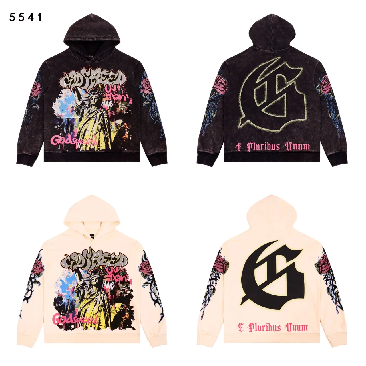 Godspeed Graphic Print Washed Hoodie D12812250