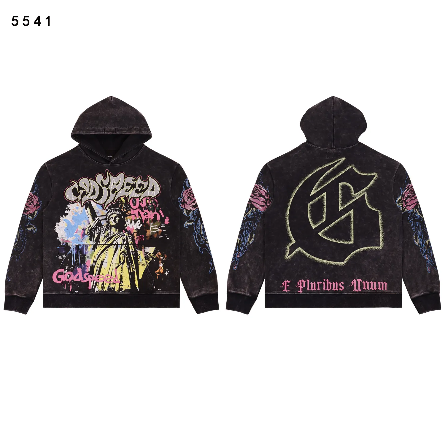 Godspeed Graphic Print Washed Hoodie D12812250 — view 3
