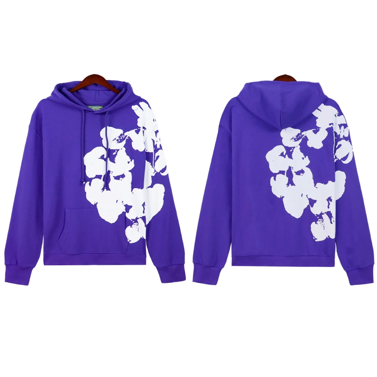 Cotton Wreath Print Fleece Hoodie D11012208 — view 2