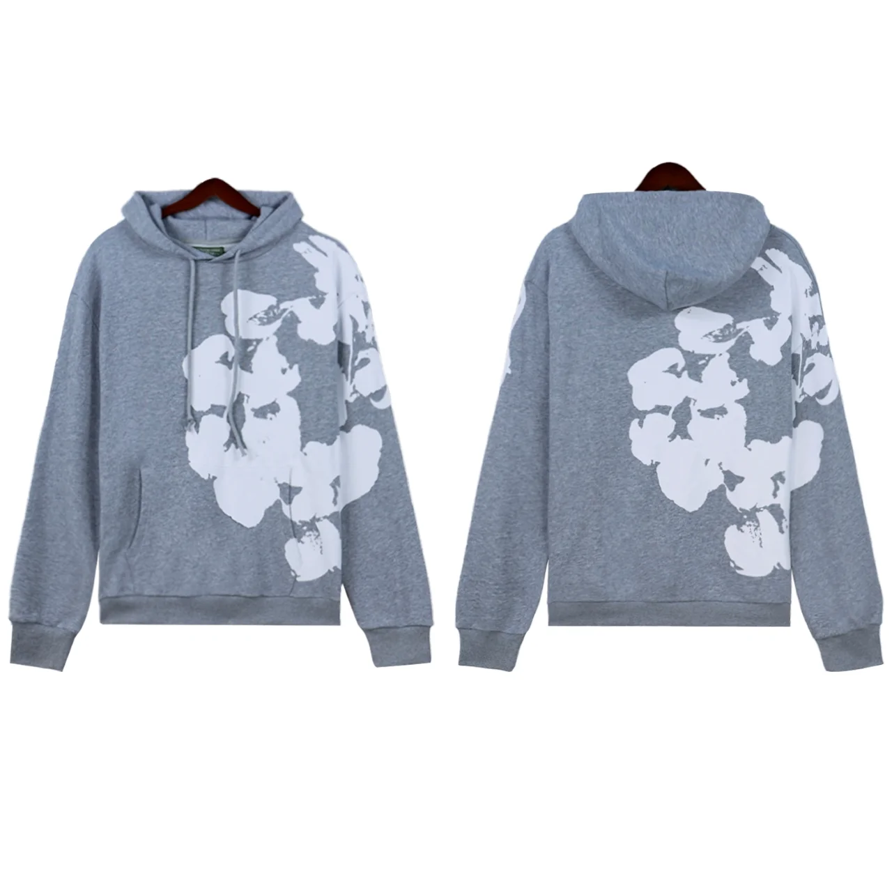 Cotton Wreath Print Fleece Hoodie D11012208 — view 3